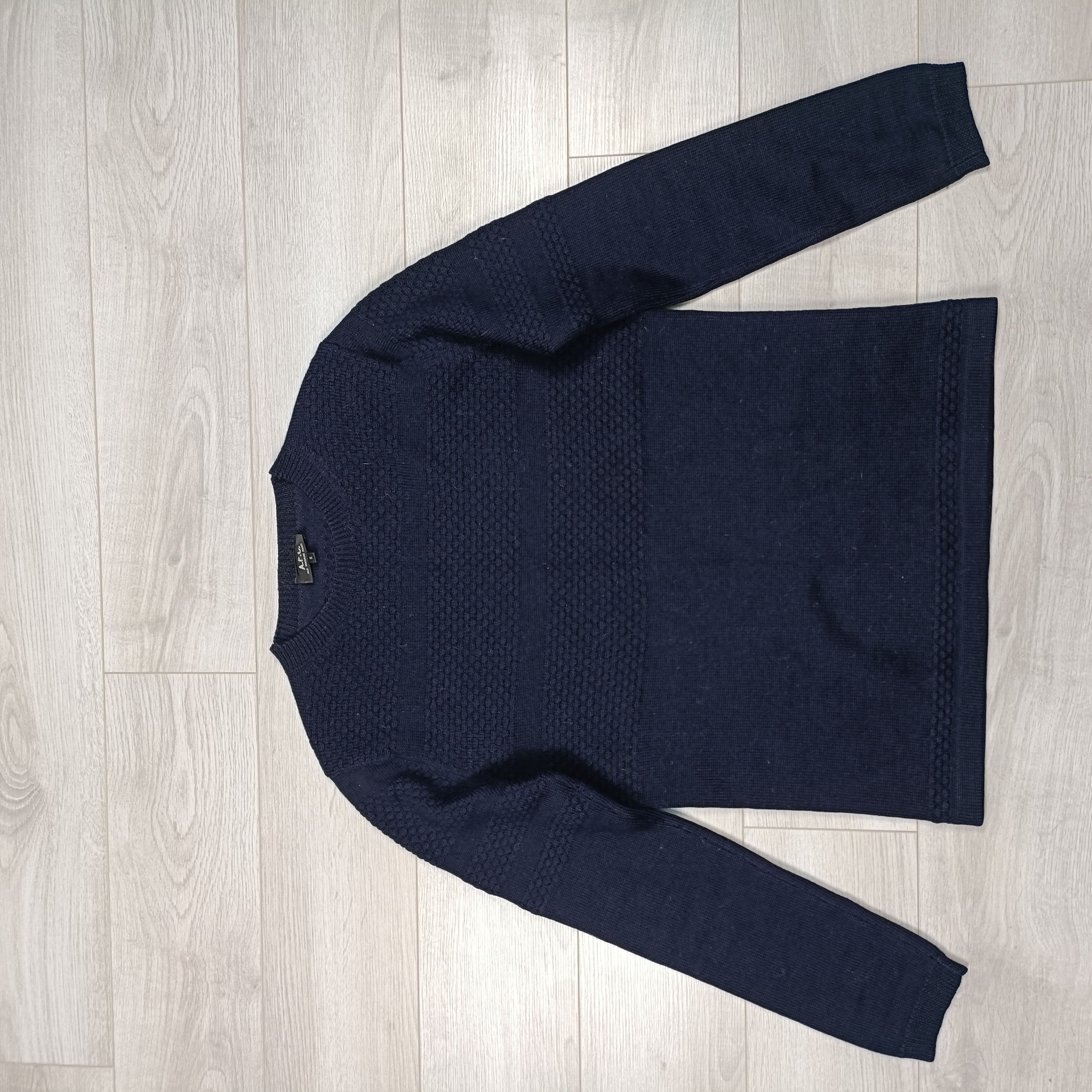 image of A P C Navy Wool Sweater !, Men's (Size Small)