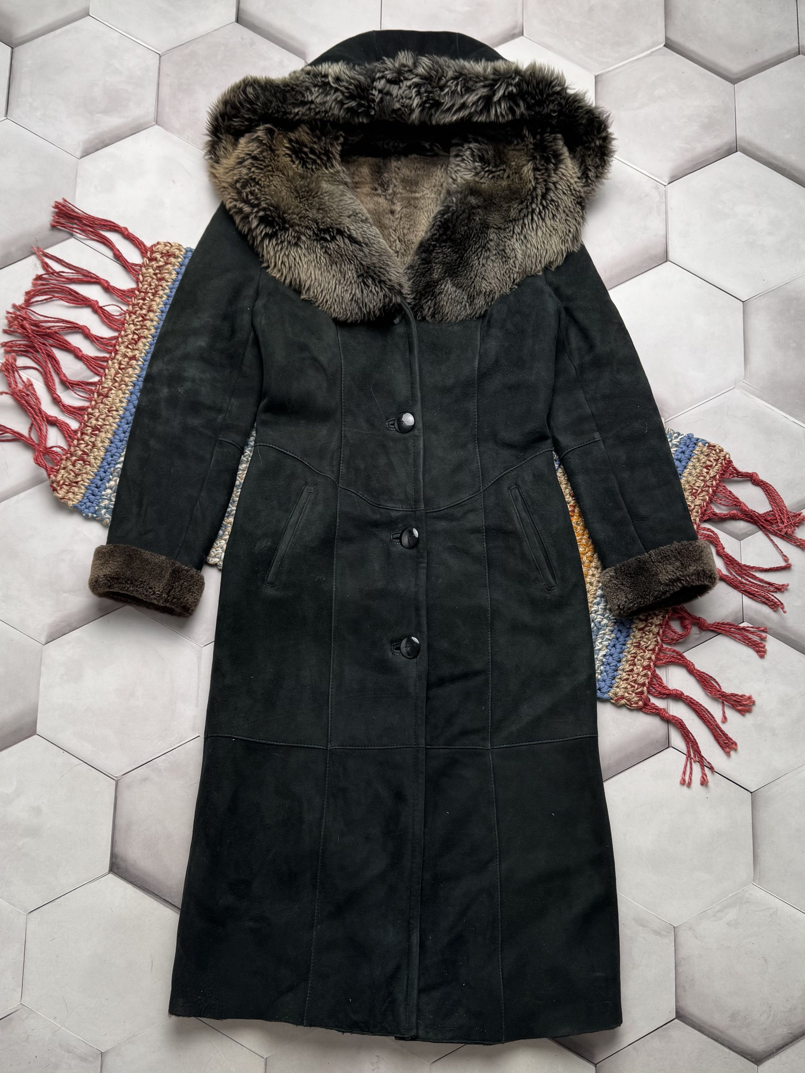 Japanese Brand Vintage Real Sheepskin Hooded Coat (E4) Size S / US 4 / IT 40 - 1 Thumbnail