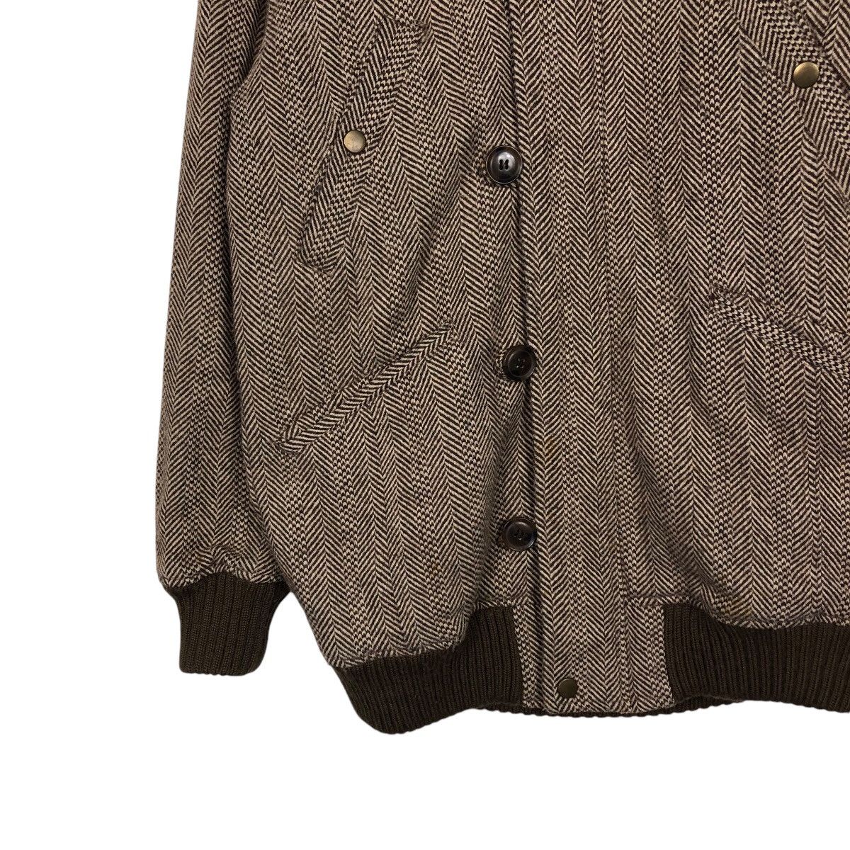 Japanese Brand 📌Vintage Wool Herringbone Fur Hoodie Jacket Size US M / EU 48-50 / 2 - 5 Thumbnail