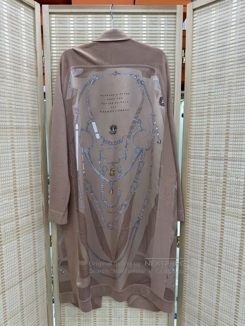 Hermes Hermes Pinkish brown cashmere and silk long cardigan Size XXS / US 00 / IT 34 - 2 Thumbnail