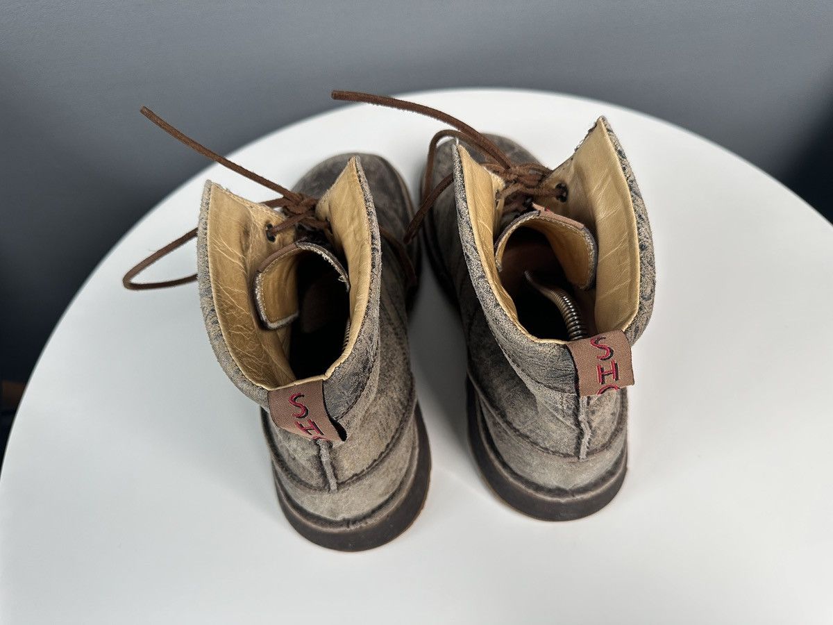 Shoto SHOTO Italy Artisan Distressed Leather Boots Elephant Grain Size US 8 / EU 41 - 12 Thumbnail