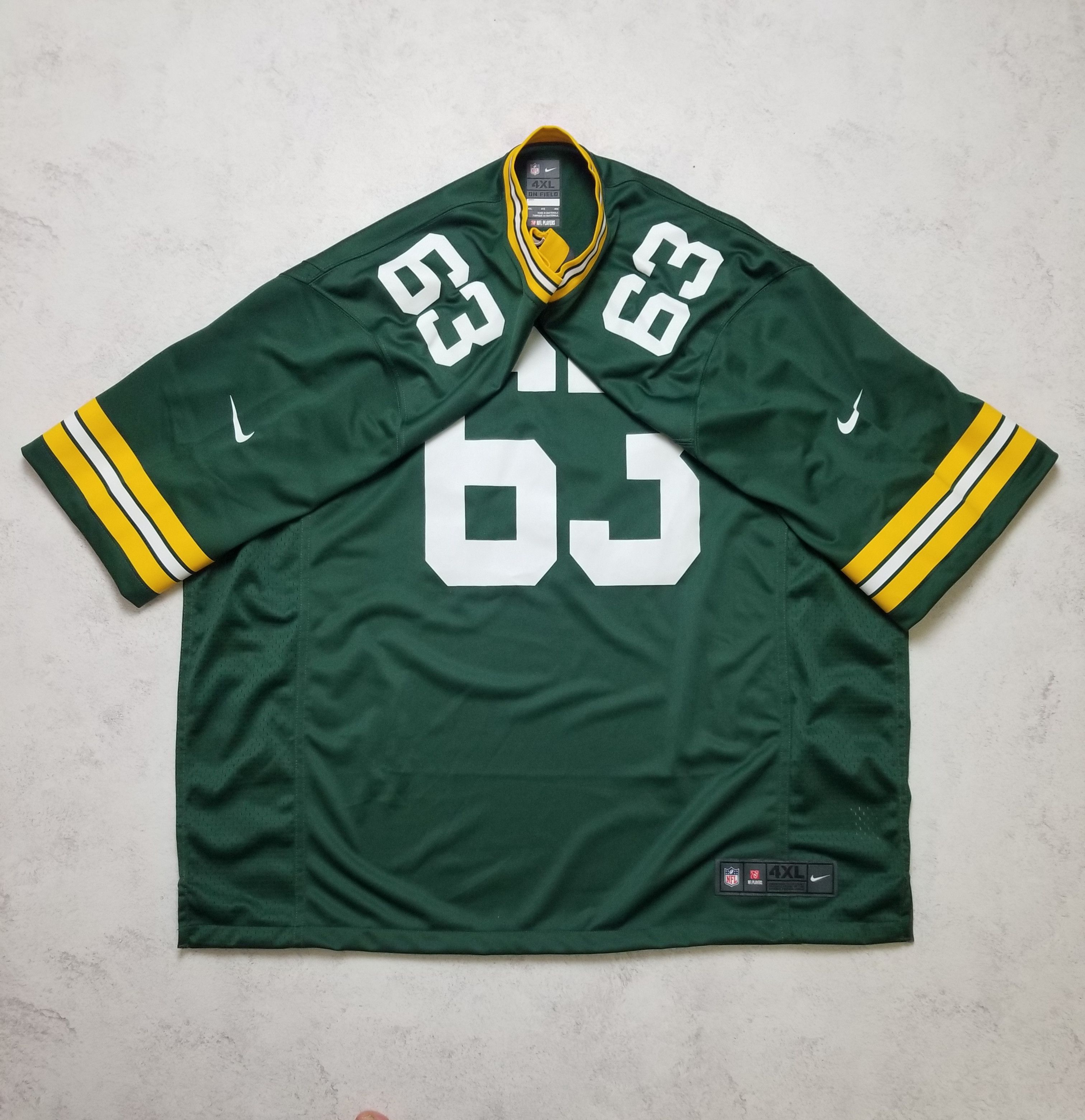 Nike Green Bay Packers #63 Linsley NFL Jersey Men's Size 4XL Size US XXL / EU 58 / 5 - 2 Thumbnail