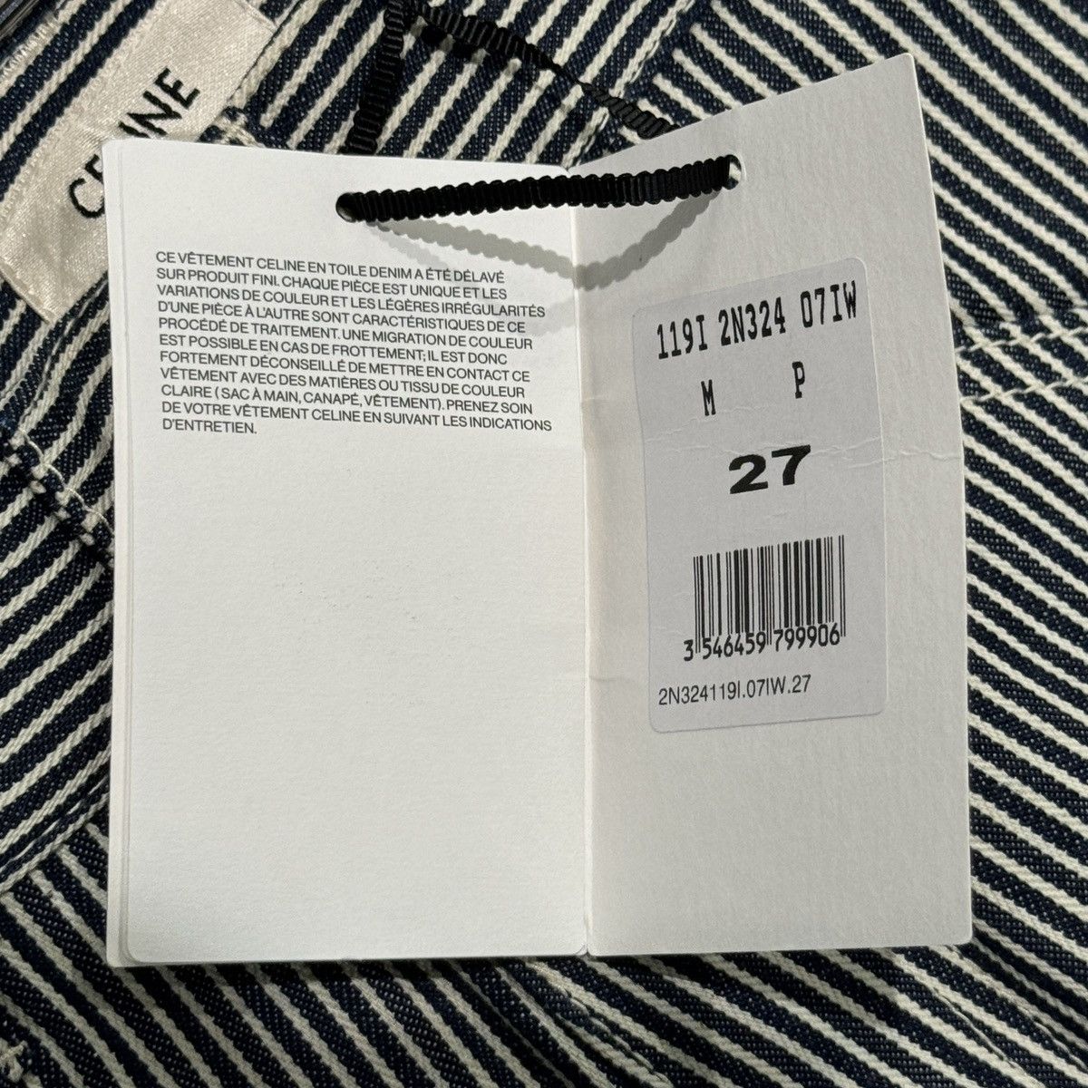 Celine SS20 Hedi Slimane Celine Serge Hickory Stripe Denim Jeans Size US 26 / EU 42 - 9 Thumbnail