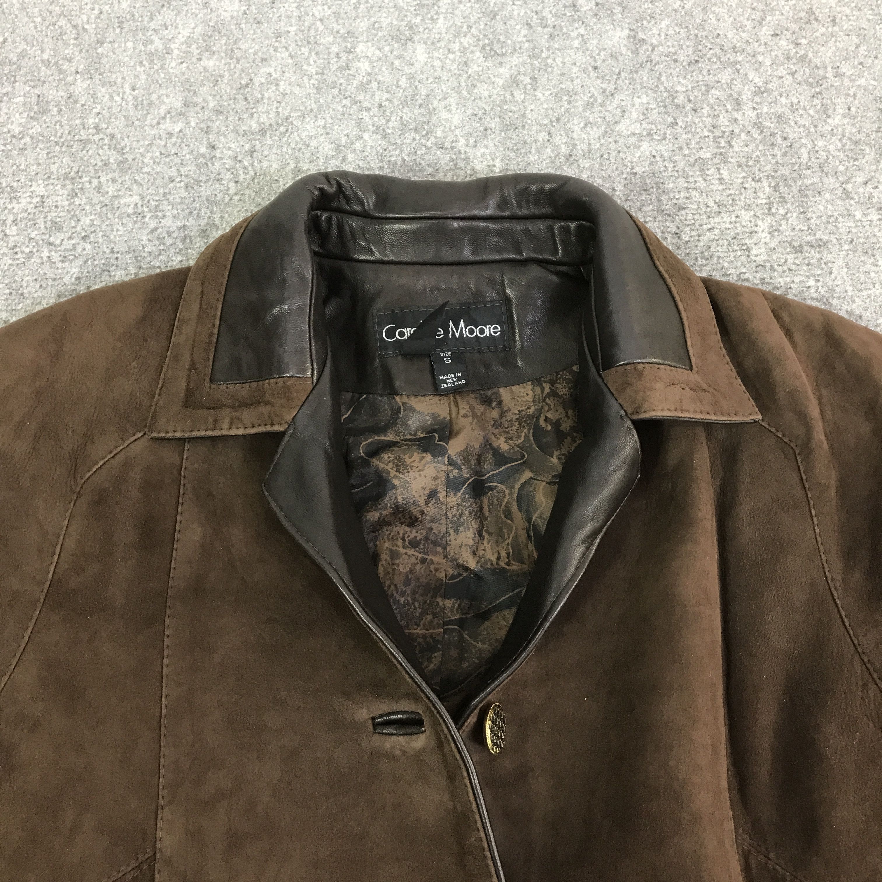 Vintage caroline moore leather button jacket K114B21 Size US L / EU 52-54 / 3 - 8 Thumbnail