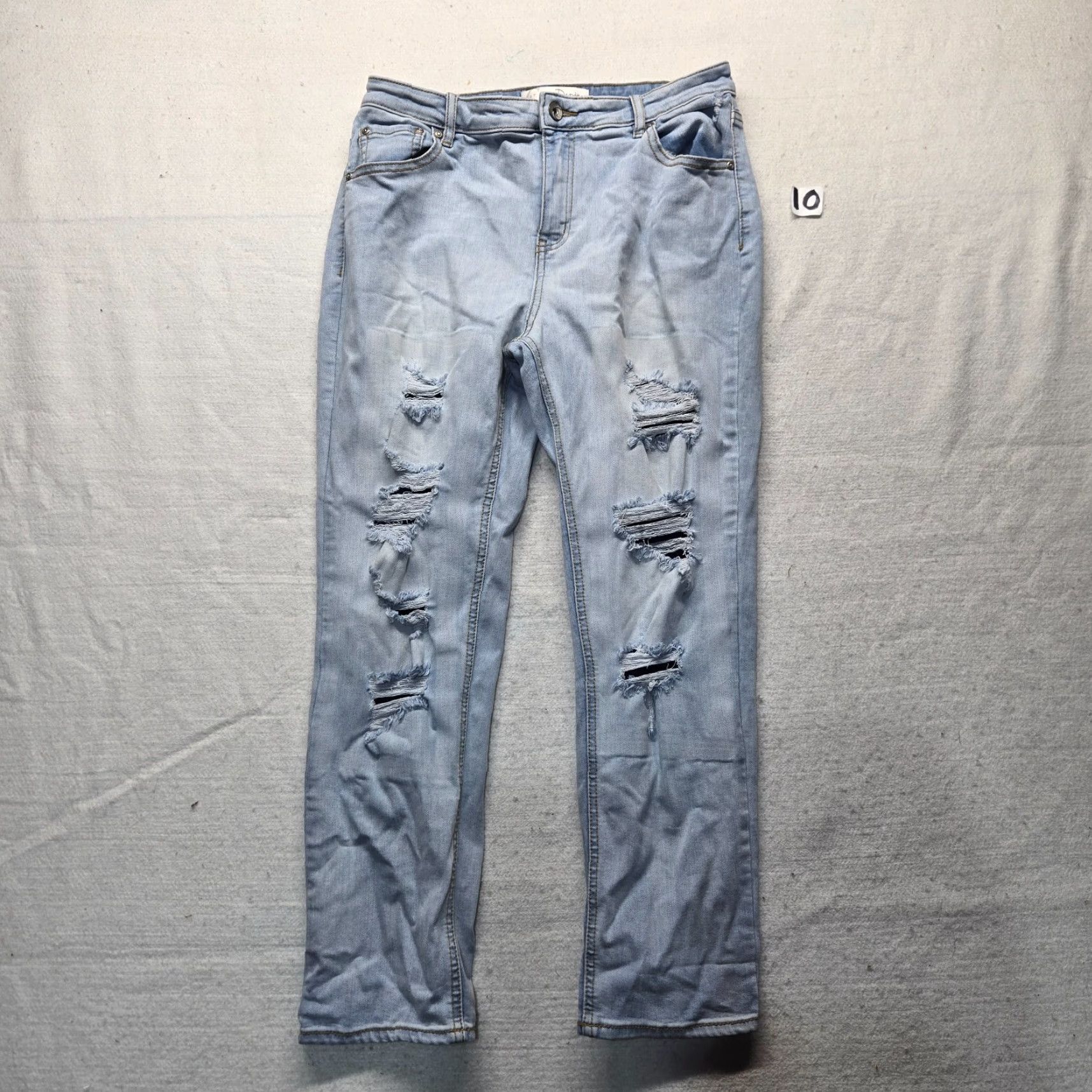 Denime Est.1846 Denim Jeans Stright Blue Pants Distressed Adult Women's Size 8 Blue Jeans 1846 Denim Womens Slim Straight Distressed Jeans Size 8 Size 30" / US 8 / IT 44 - 2 Thumbnail