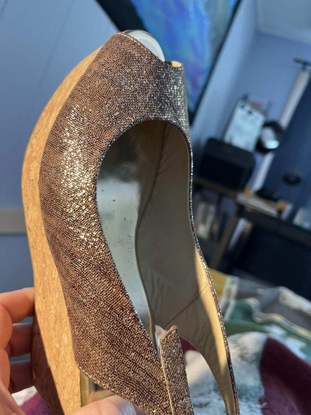 Jimmy Choo Jimmy Choo cork wedge sandals Size US 7.5 / IT 37.5 - 9 Thumbnail