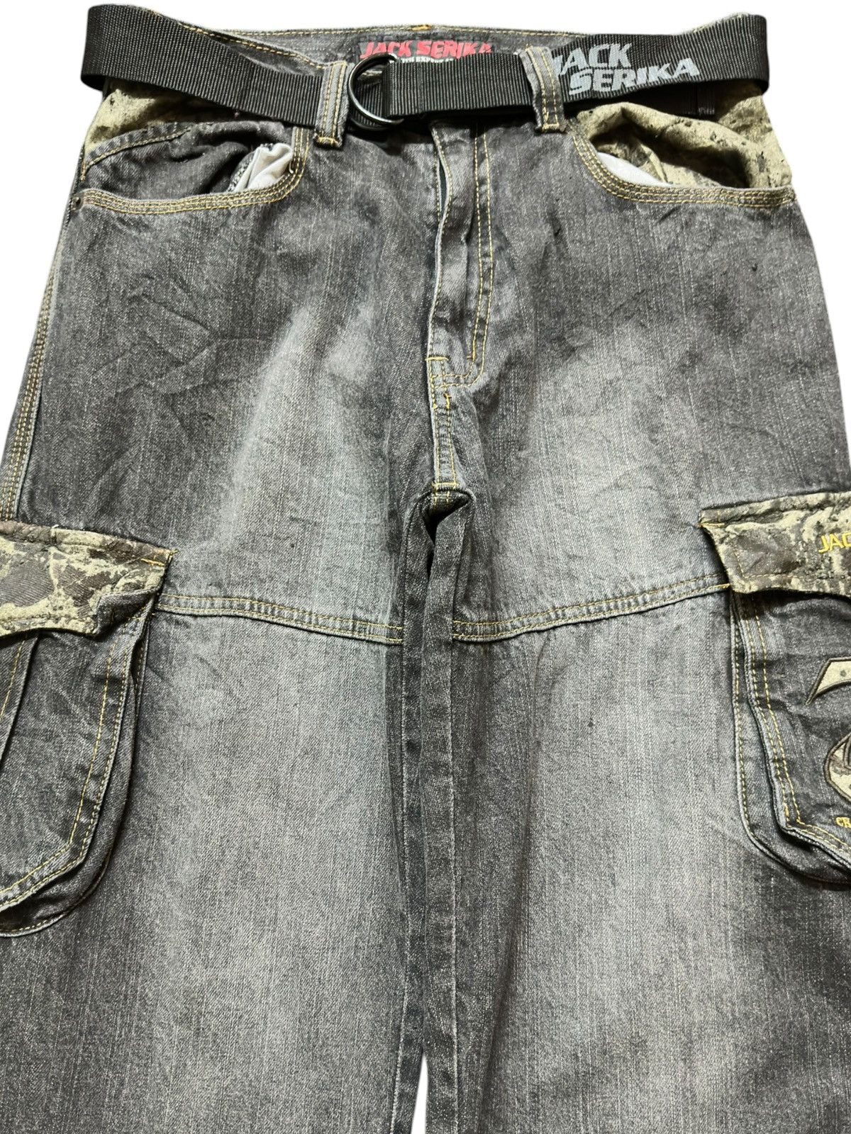 Jack Wolfskin Vintage Jack Serika Baggy With Belt Cargo Tactical Denim Size US 30 / EU 46 - 2 Thumbnail