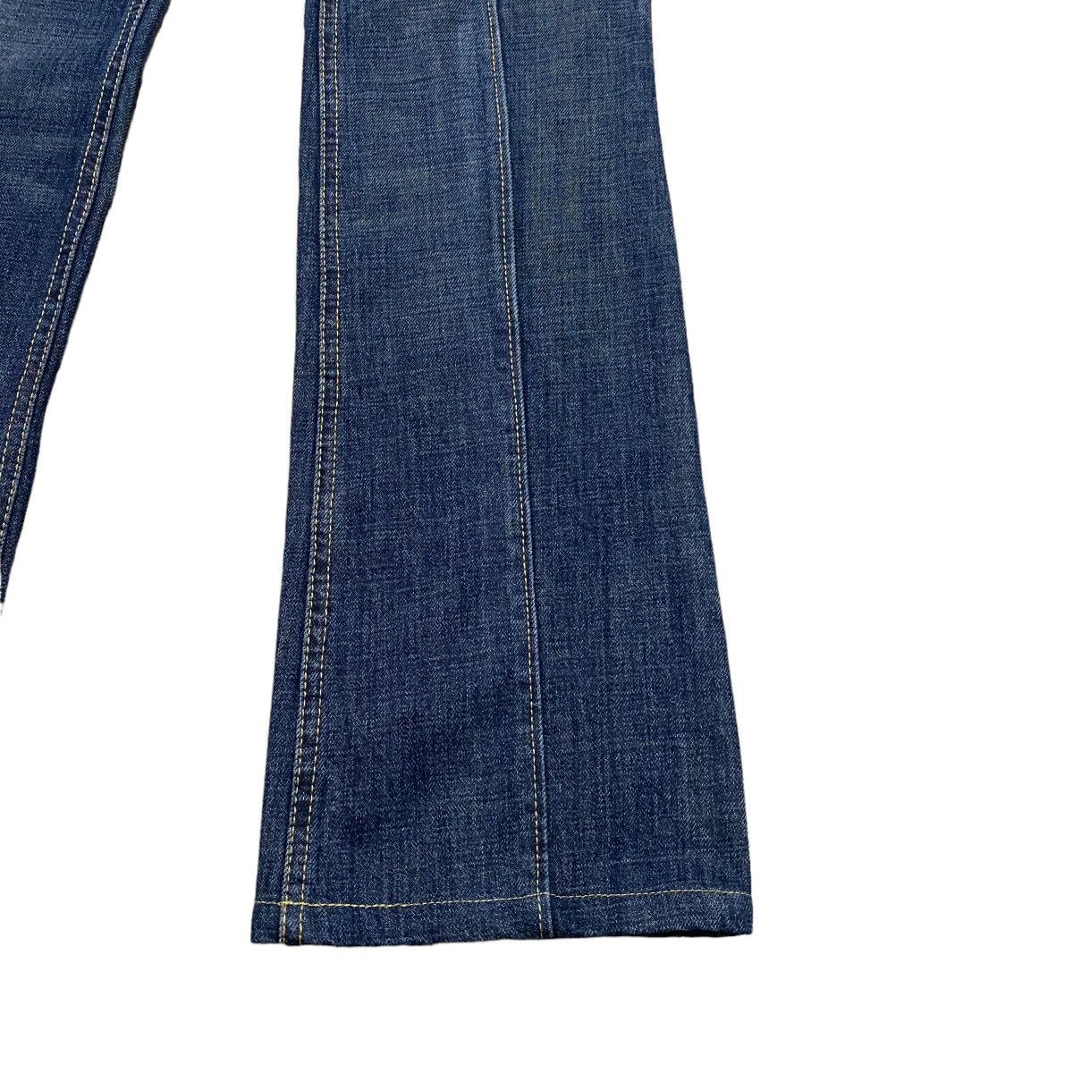 Neil Barrett Neil Barrett Denim Leather Trimmed Flare Jeans Low Rise Size 28" / US 6 / IT 42 - 9 Thumbnail
