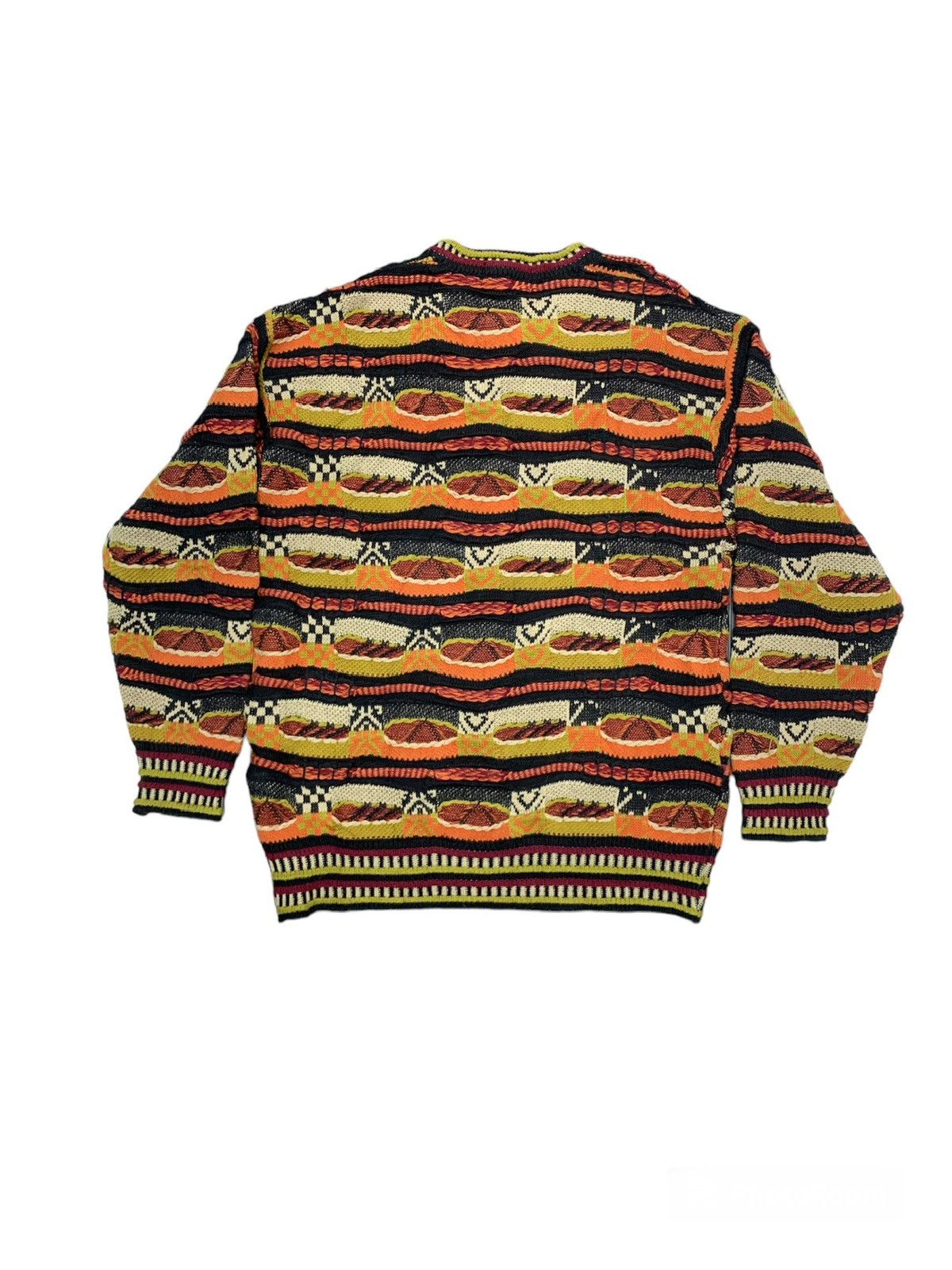 Japanese Brand Vintage 90s Vercelli 3D knitwear Sweater Coogi Style Size US L / EU 52-54 / 3 - 2 Thumbnail