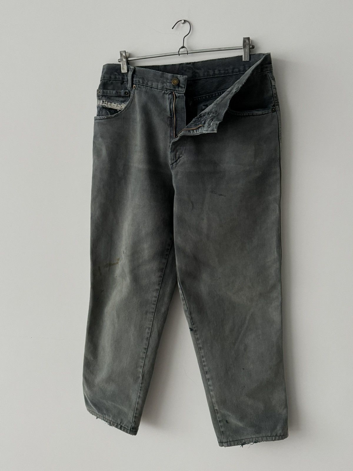 Vintage Vintage 90s Loose Fit Distressed Faded Green Jeans Pants Size US 34 / EU 50 - 3 Thumbnail
