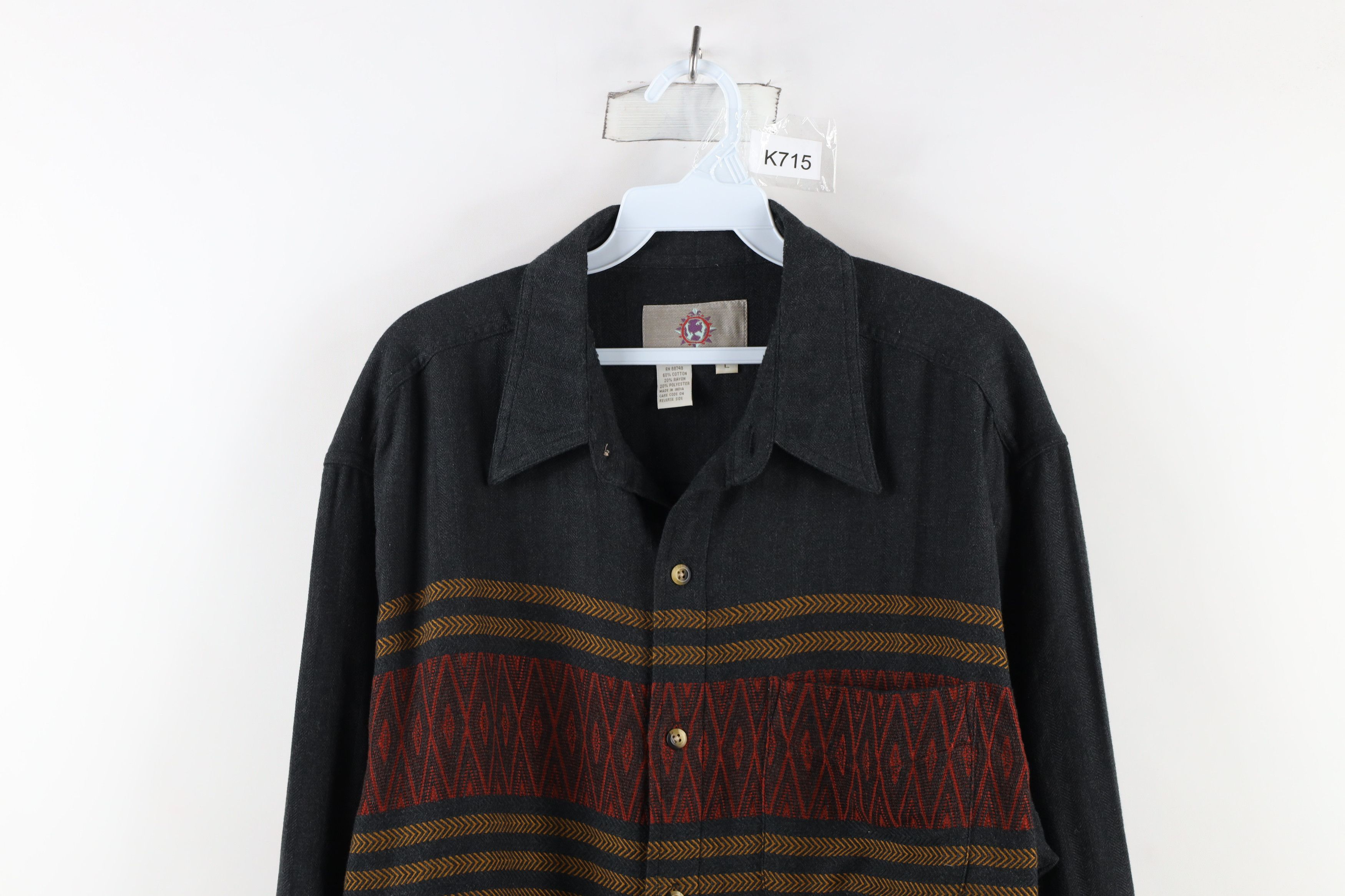 Vintage Vintage 90s Streetwear Southwestern Flannel Button Shirt Size US L / EU 52-54 / 3 - 2 Thumbnail