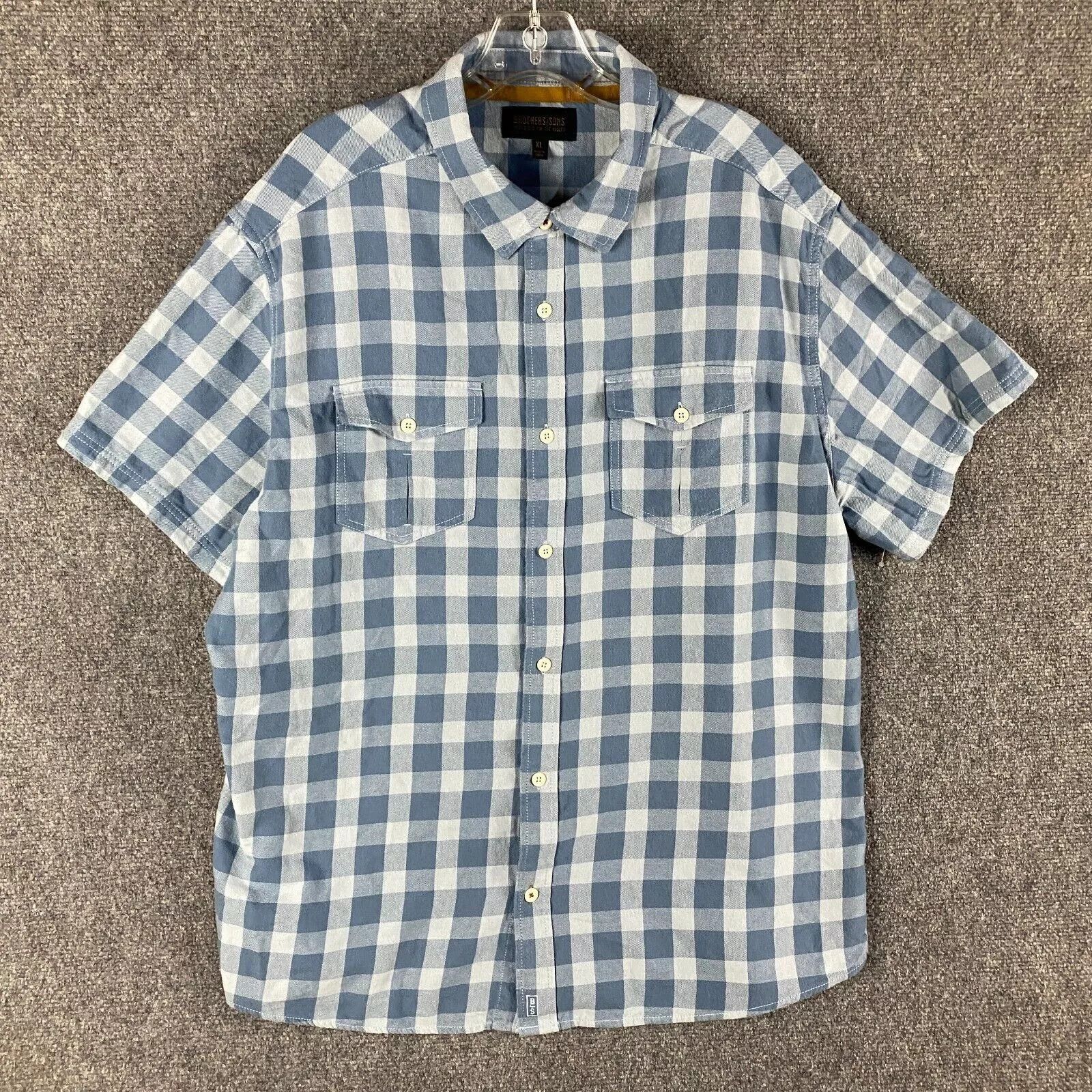 Other Brothers/Sons Shirt Men's XL Blue Check Button Up Size US XL / EU 56 / 4 - 1 Thumbnail