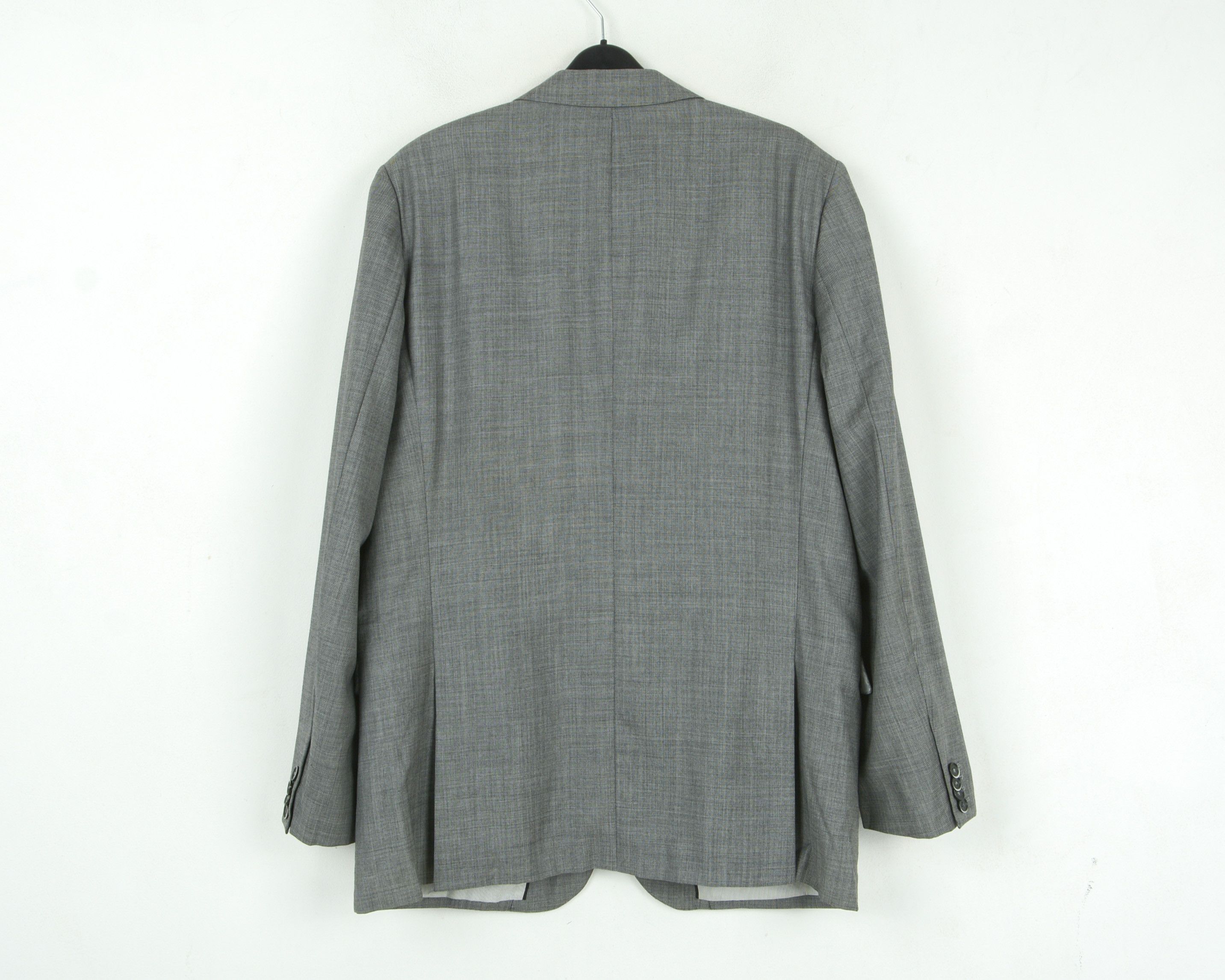 Designer STUDIO MILANO Textured Pattern Wool Blazer Jacket Grey Size 42R - 3 Thumbnail