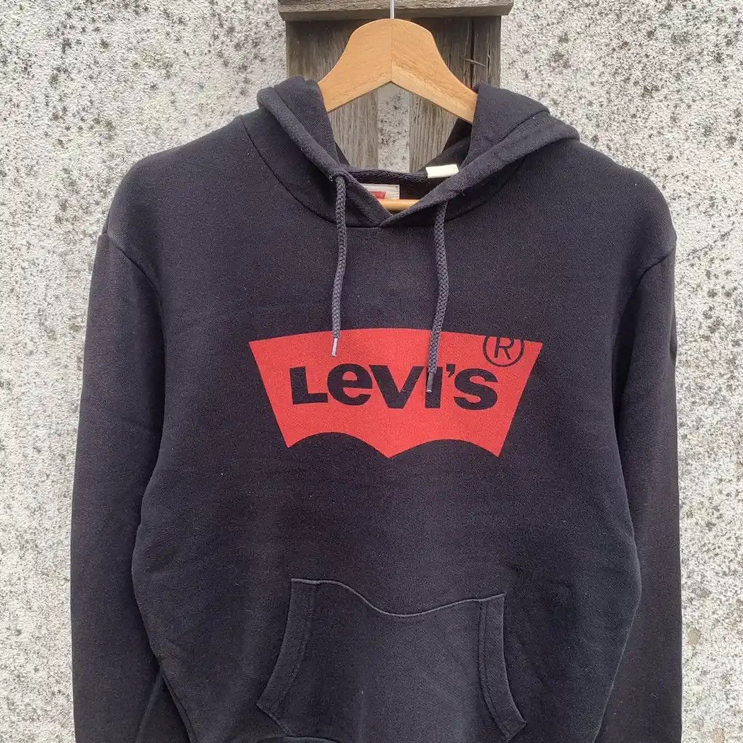 LVC × Levi's × Vintage Y2K Levi’s Box Hoodie Levis Sweater Black Faded Pullover Size US M / EU 48-50 / 2 - 3 Thumbnail