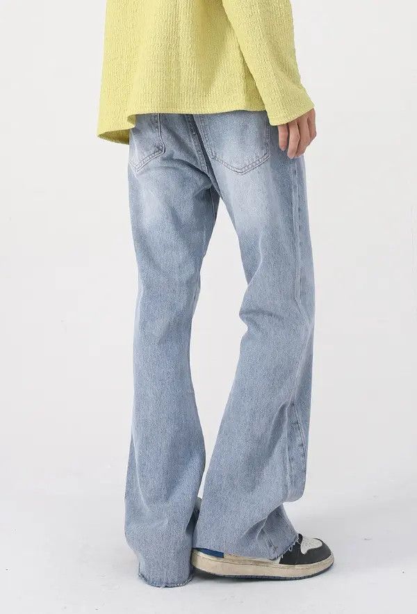 Japanese Brand Minami x Juri Washed distressed men's zipper flared jeans Size US 32 / EU 48 - 6 Thumbnail