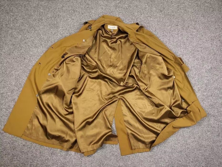 Christian Dior Monsieur Vintage 90's Christian Dior Yellow Gold Trench Coat Jacket Size M / US 6-8 / IT 42-44 - 19 Thumbnail