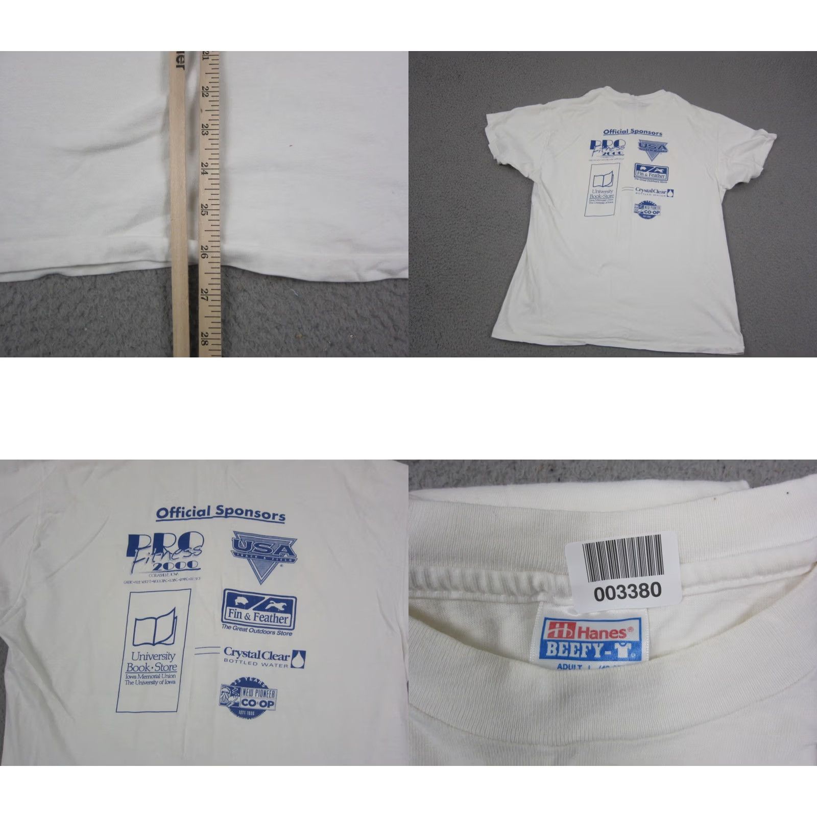 Hanes VINTAGE Hanes River Run Shirt Mens L White University of Iowa Riverfest 90s USA Shirt Size US L / EU 52-54 / 3 - 8 Thumbnail