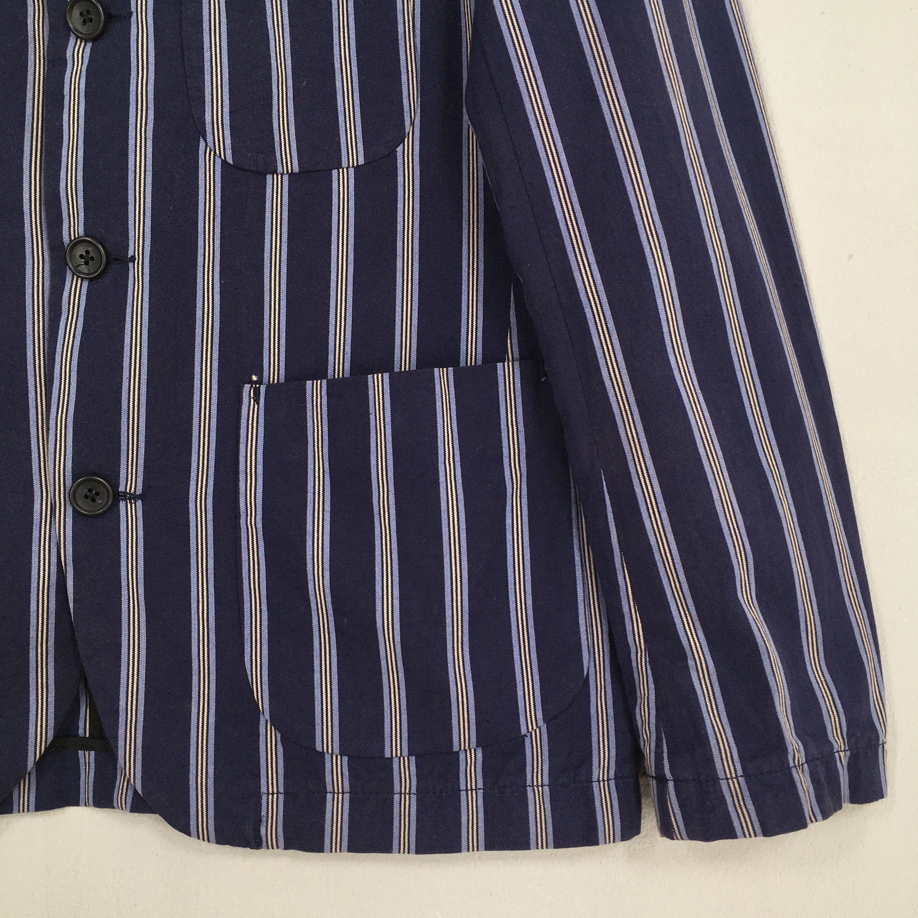 Engineered Garments Engineered Garments Men Casual Blue Striped Coat Small Size US S / EU 44-46 / 1 - 6 Thumbnail