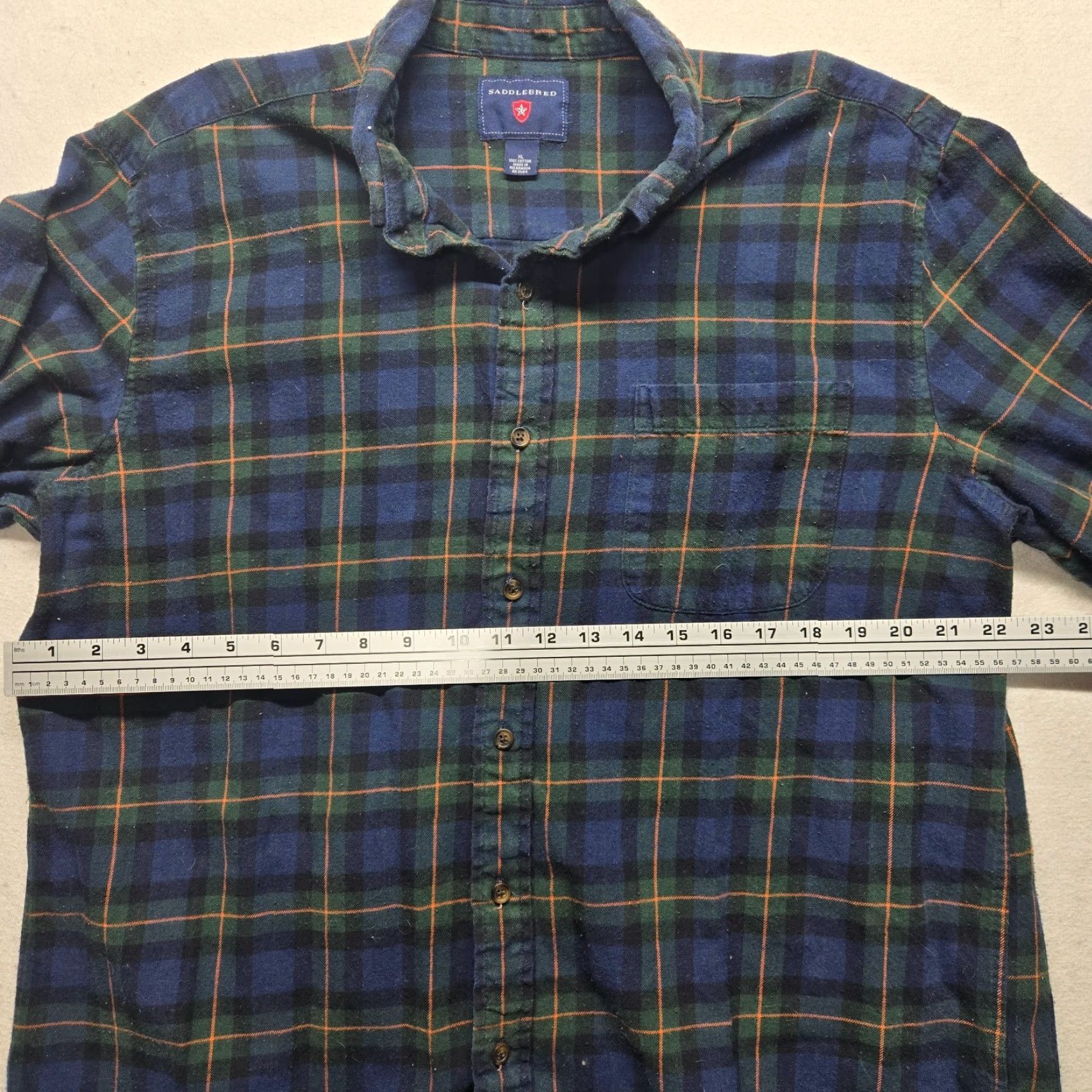 Vintage Saddlebred Shirt Button-Up Plaid Long Sleeve 100% Cotton XL Blue Men Size US XL / EU 56 / 4 - 4 Thumbnail