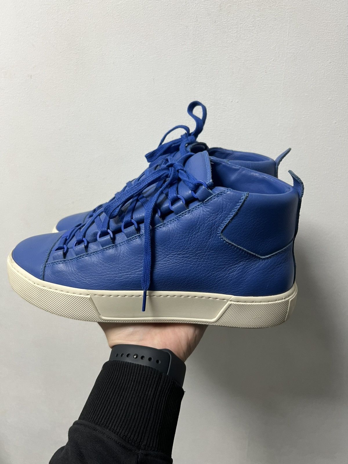 Balenciaga Balenciaga Arena Blue/White Leather High Tops Size 7 40 Size US 7 / EU 40 - 4 Thumbnail