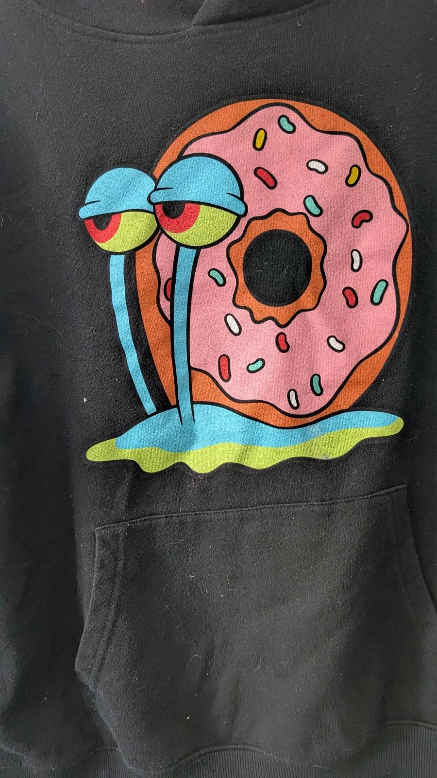 Nickelodeon SpongeBob Gary Donut Snail Hoodie Black Size Small Cartoon Size ONE SIZE - 2 Thumbnail