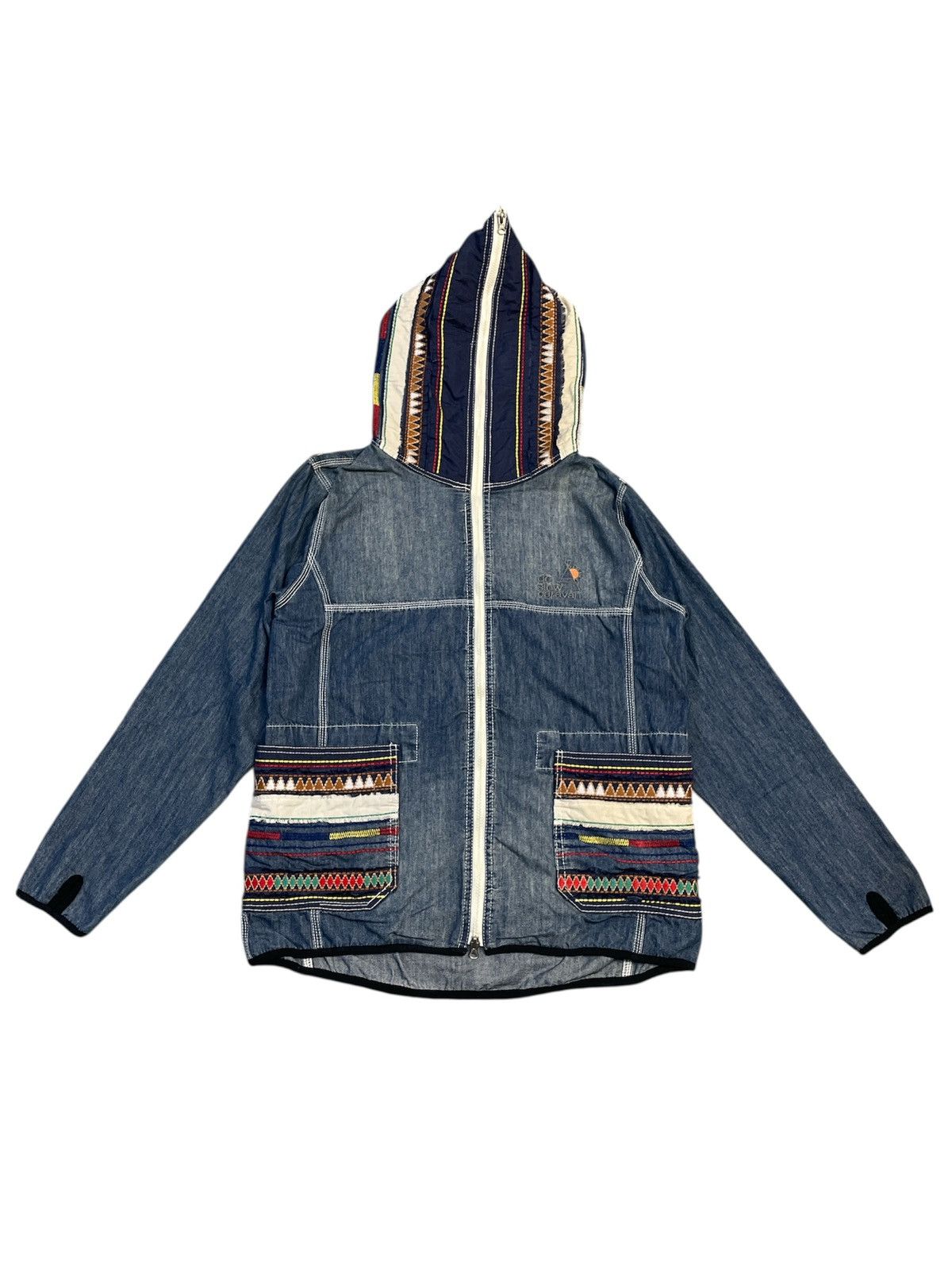 Native Embroidery Denim Mt. Parka Jacket
