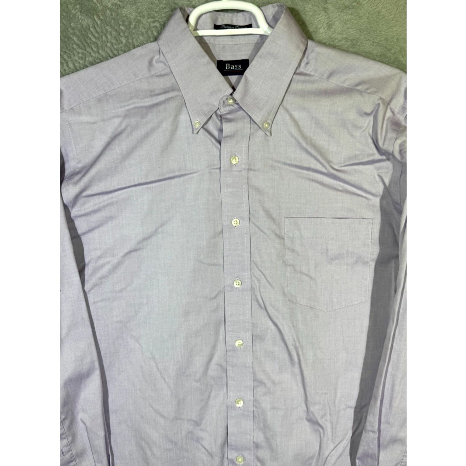 Vintage G.H. Bass & Co. Dress Shirt XL 17–17.5 Purple Wrinkle-Free Cotton Long Sleeve Men Size 46R - 4 Thumbnail
