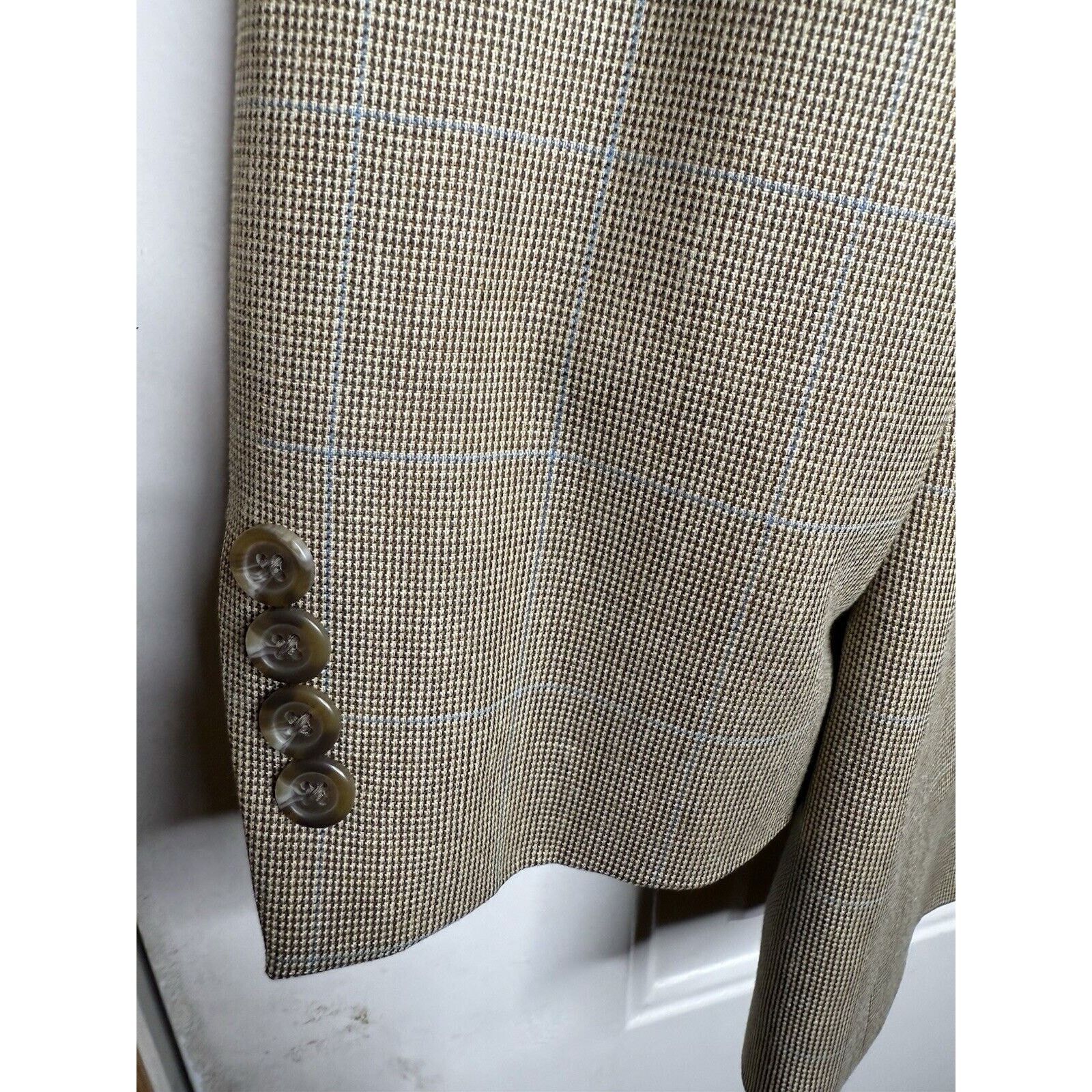 Lauren Ralph Lauren Lauren Ralph Men Sport Coat Blazer Beige Plaid Silk Wool 42R Size US XL / EU 56 / 4 - 2 Thumbnail