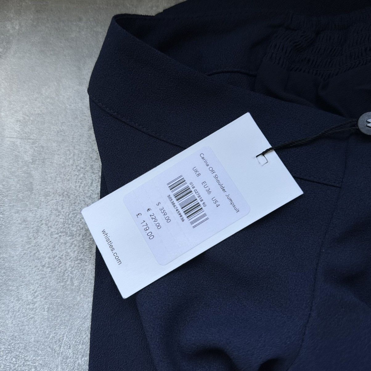 Whistles Whistles Navy Carina Jumpsuit Off Shoulder Crop Wide Leg Size XS / US 0-2 / IT 36-38 - 10 Thumbnail