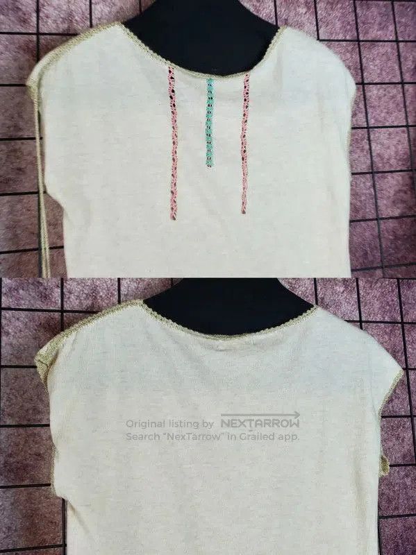 Burberry Burberry Summer Beige Cotton Embroidered Top. Size M / US 6-8 / IT 42-44 - 2 Thumbnail