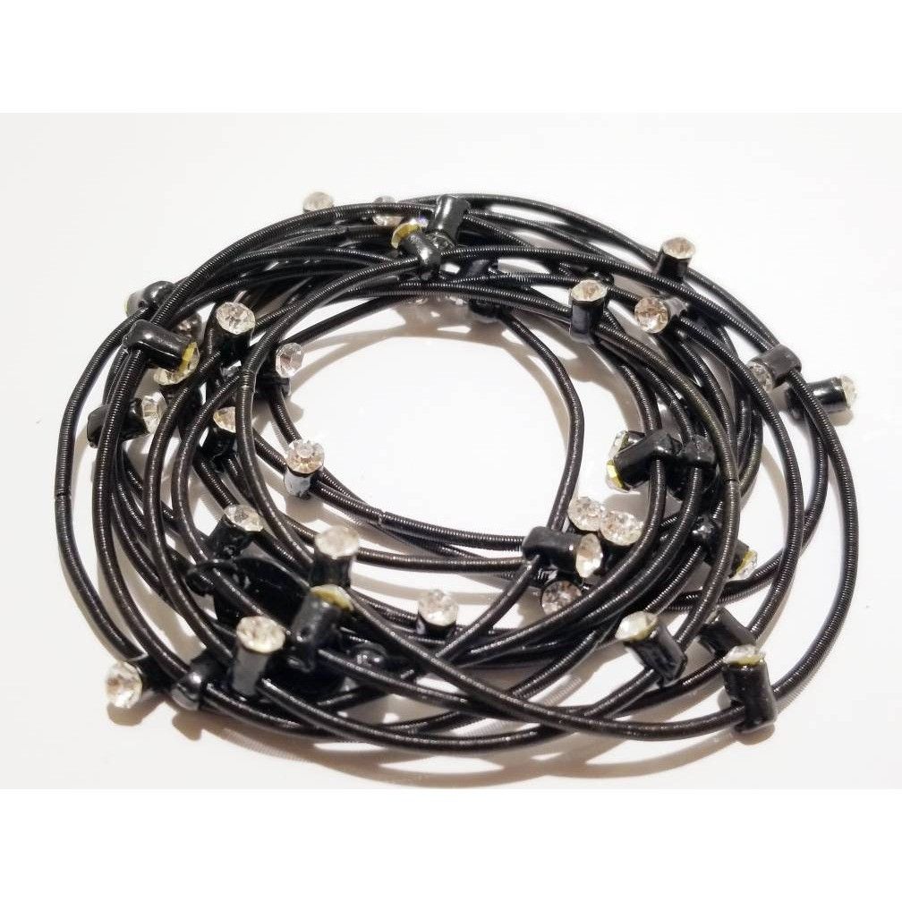 Other Bee Charming Sugar NY Piano Wire Black Rhinestone Bracelet Size ONE SIZE - 1 Thumbnail