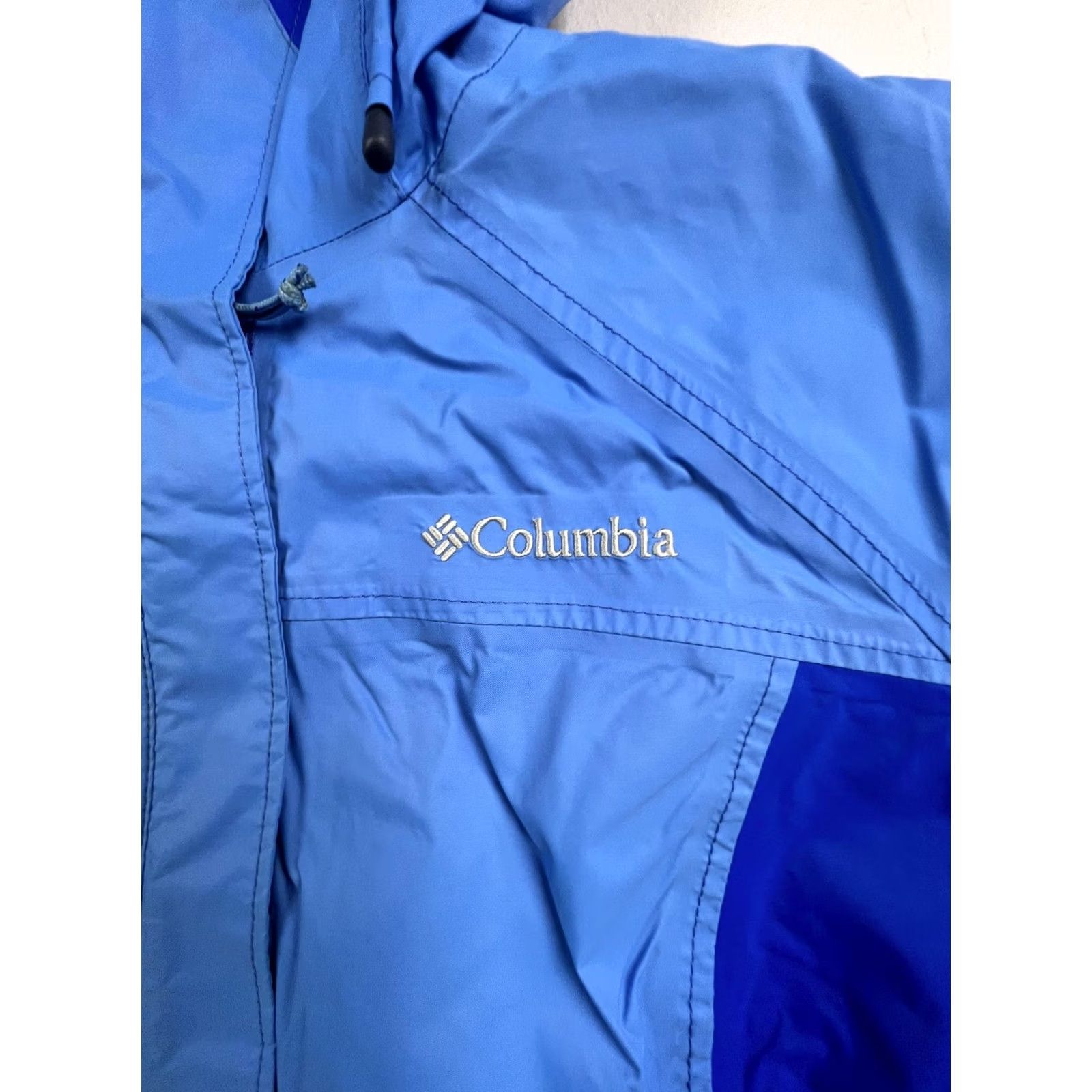 Vintage Columbia Jacket Womens Medium Blue Omni-Tech Hooded Rain Coat Waterproof Outdoor Size M / US 6-8 / IT 42-44 - 4 Thumbnail