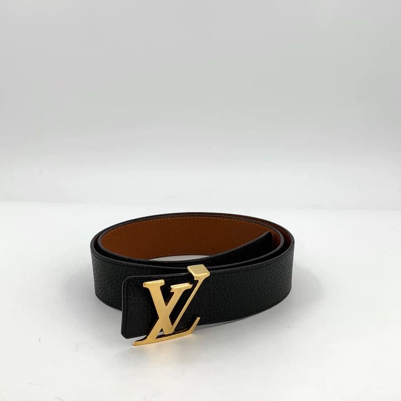 Louis Vuitton Louis Vuitton Black logo smooth buckle belt Size ONE SIZE - 1 Thumbnail