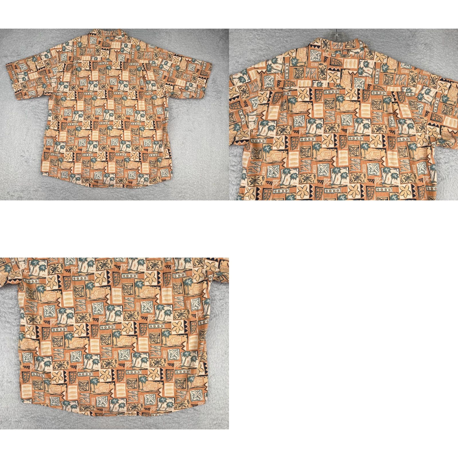 Vintage Summa Shirt Men 2XL Orange Floral Tile Palm Silk Blend Button Up Hawaiian Size US XXL / EU 58 / 5 - 9 Thumbnail
