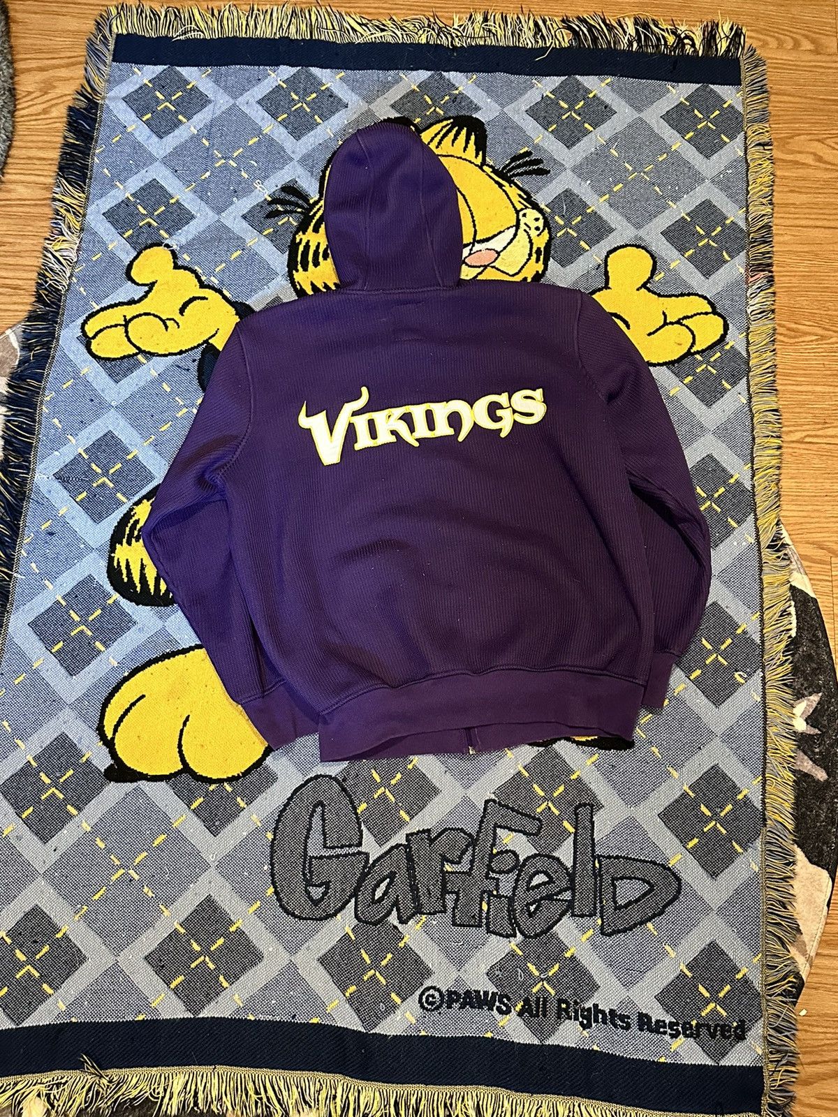 NFL Vintage Vikings Zip Up Knit Hoodie Size US L / EU 52-54 / 3 - 4 Thumbnail