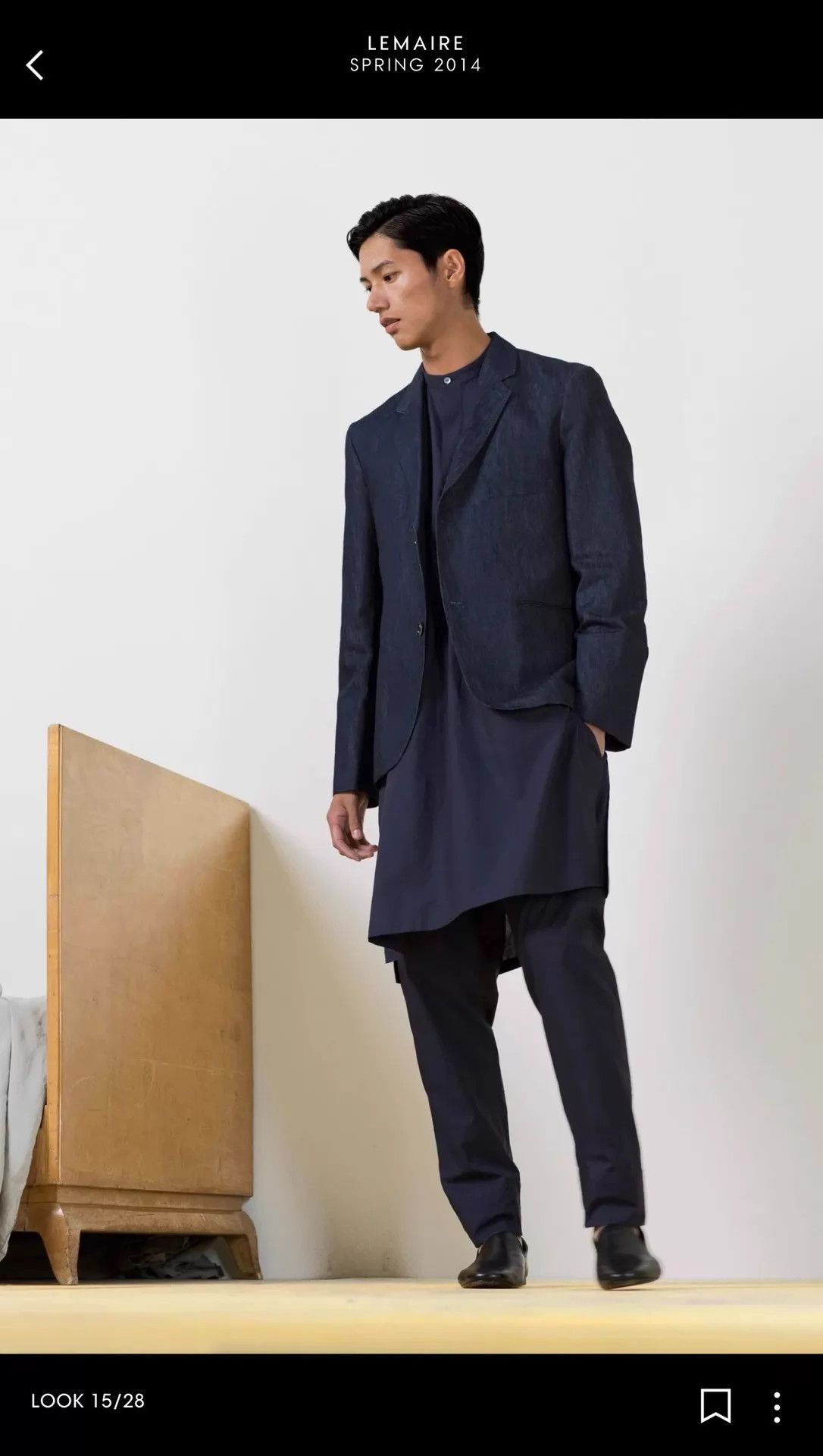 Lemaire LEMAIRE SS14 Runway Minimal Indigo Linen-Cotton Blazer Size 3 Size US L / EU 52-54 / 3 - 3 Thumbnail
