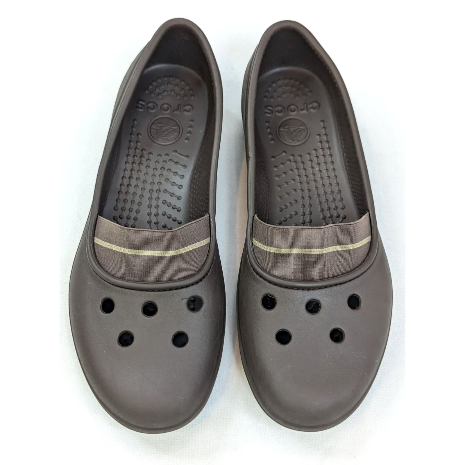 Crocs Crocs Juneau Brown Elastic Vamp Flats Women 10 Slip On Comfort Closed Toe Casual Shoes Womens Shoes Slips-On Brown Crocs Juneau Size US 10 / IT 40 - 3 Thumbnail