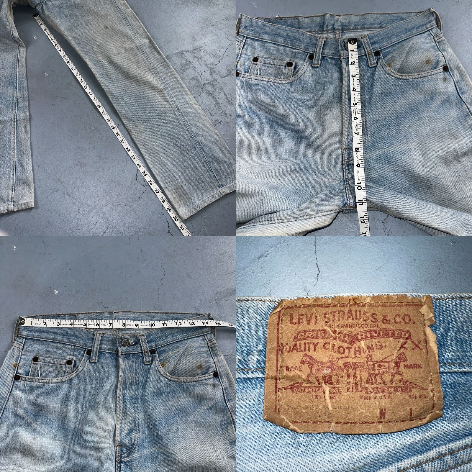 Levi's Levi's 501 XX Jeans Vintage 80s Light Wash USA Denim Classic Straight Men 29x30 Blue Distressed Size US 29 - 9 Thumbnail