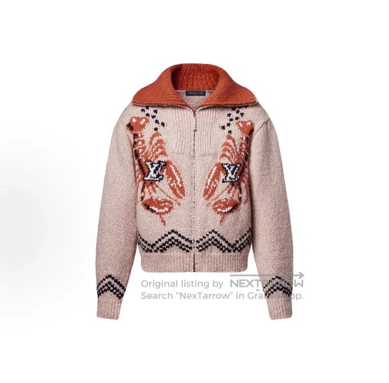 Louis Vuitton Louis Vuitton Nigo Beige Lobster Floral-Patchwork Knit Jac Size US S / EU 44-46 / 1 - 1 Thumbnail