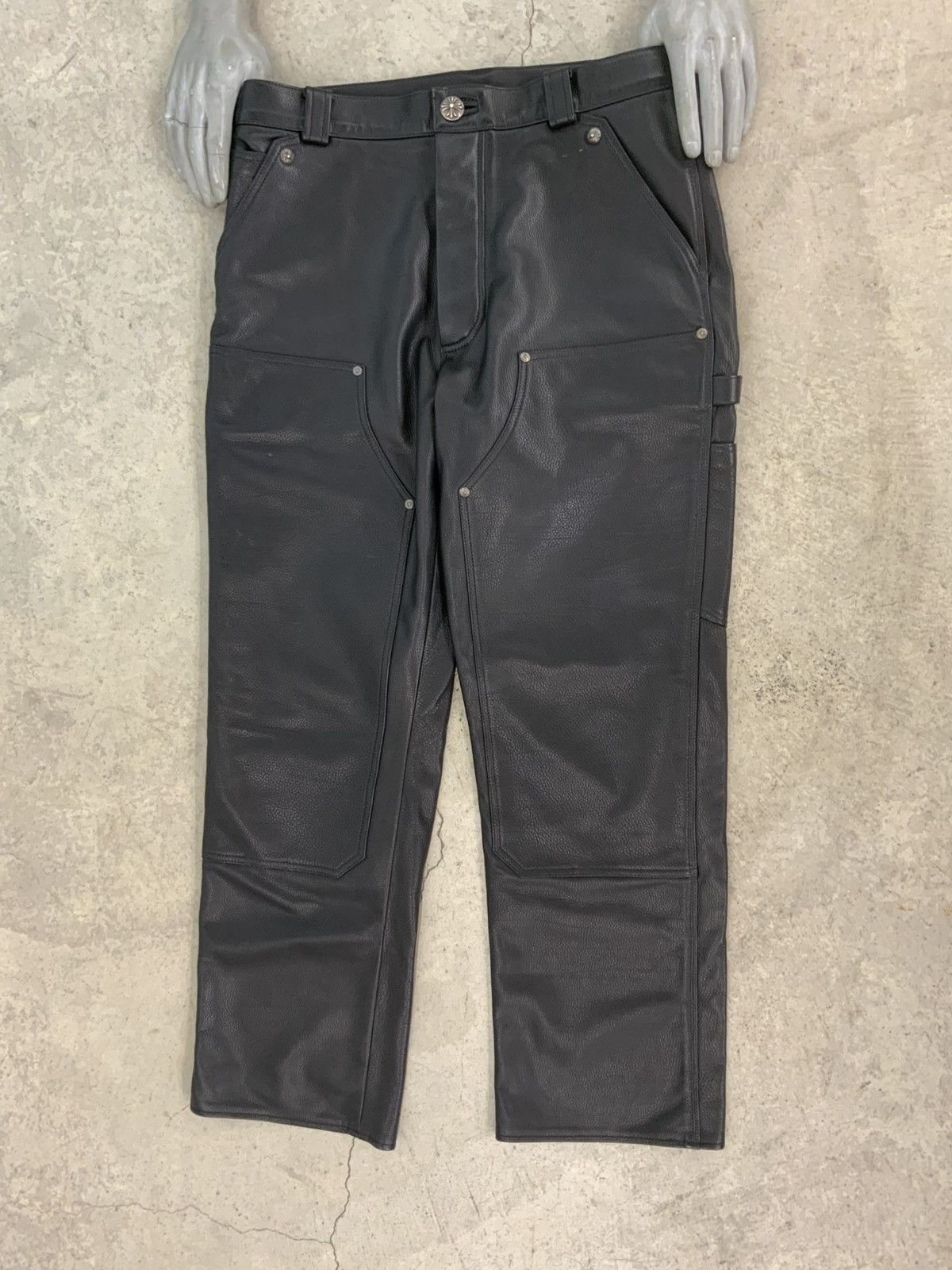 Chrome Hearts CHROME HEARTS LEATHER CARPENTER PANTS Size US 32 / EU 48 - 1 Thumbnail