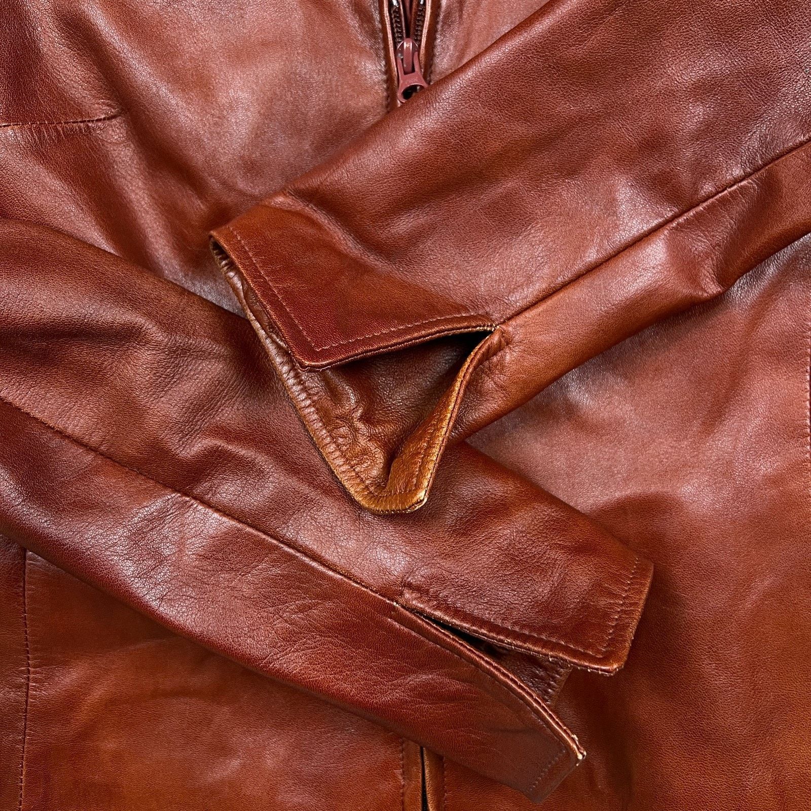 Danier × Vintage Vintage Danier Leather Jacket Y2K Zip Front Wing Collar Coat Size S / US 4 / IT 40 - 4 Thumbnail
