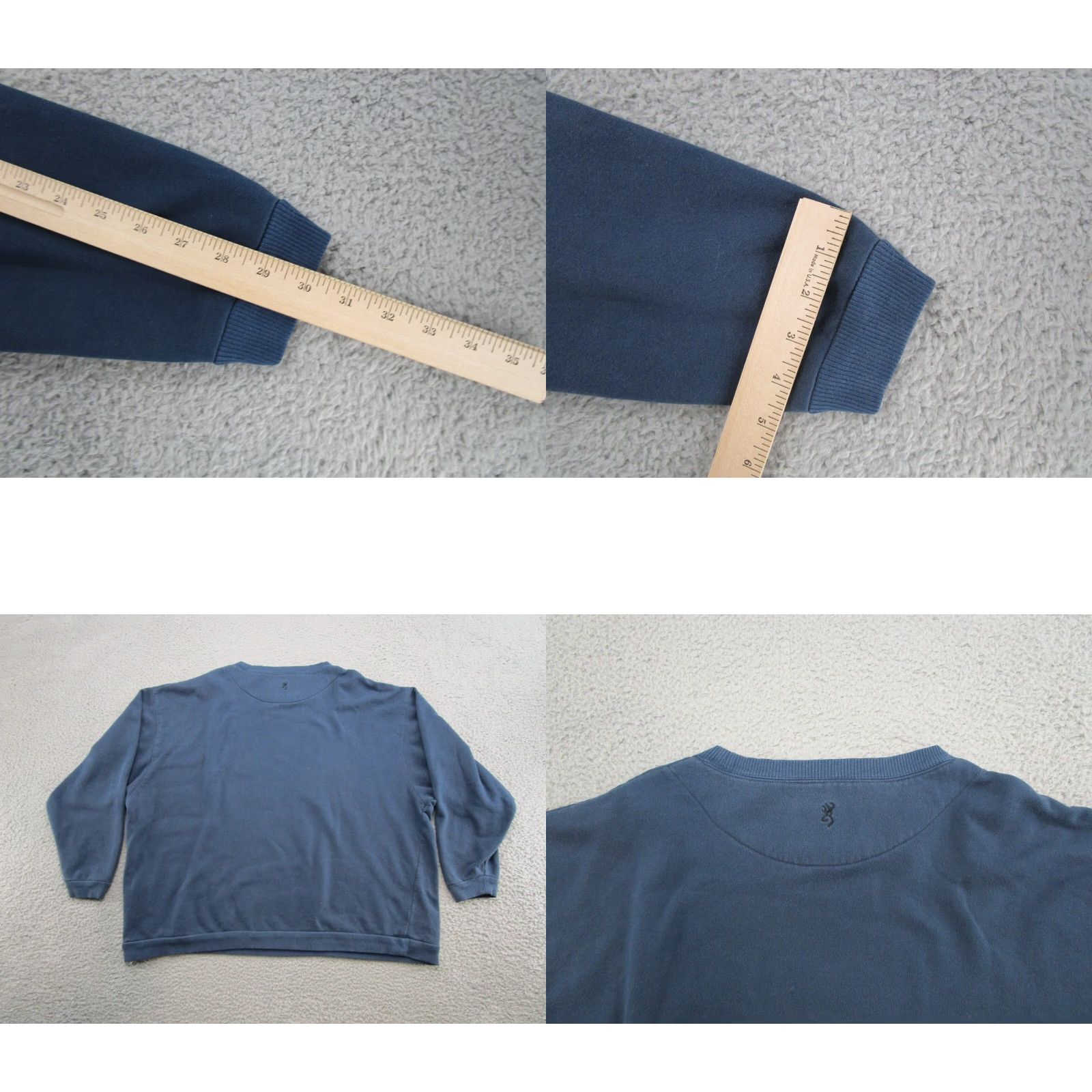 Vintage Y2K Vintage Browning Sweatshirt Logo Deer Blue 2XL Cotton Blend Mens Pullover Hooded Long Sleeve Sports All Seasons Shirt Size US XXL / EU 58 / 5 - 8 Thumbnail