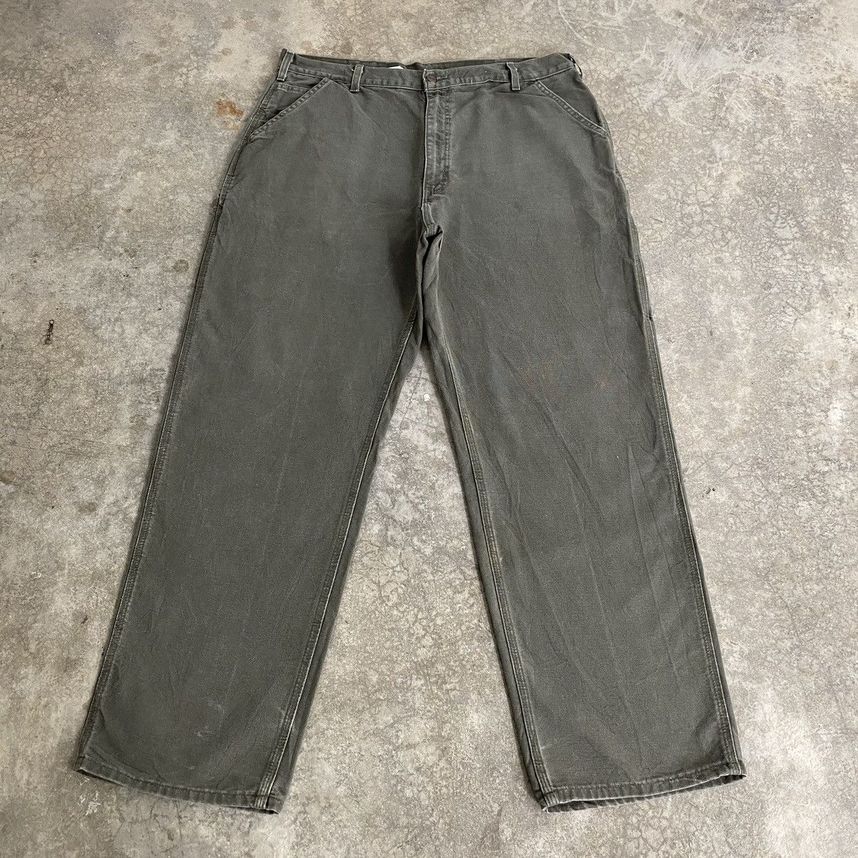 Carhartt Vintage Carhartt Moss Green Carpenter Work Pants Size US 39 - 1 Thumbnail