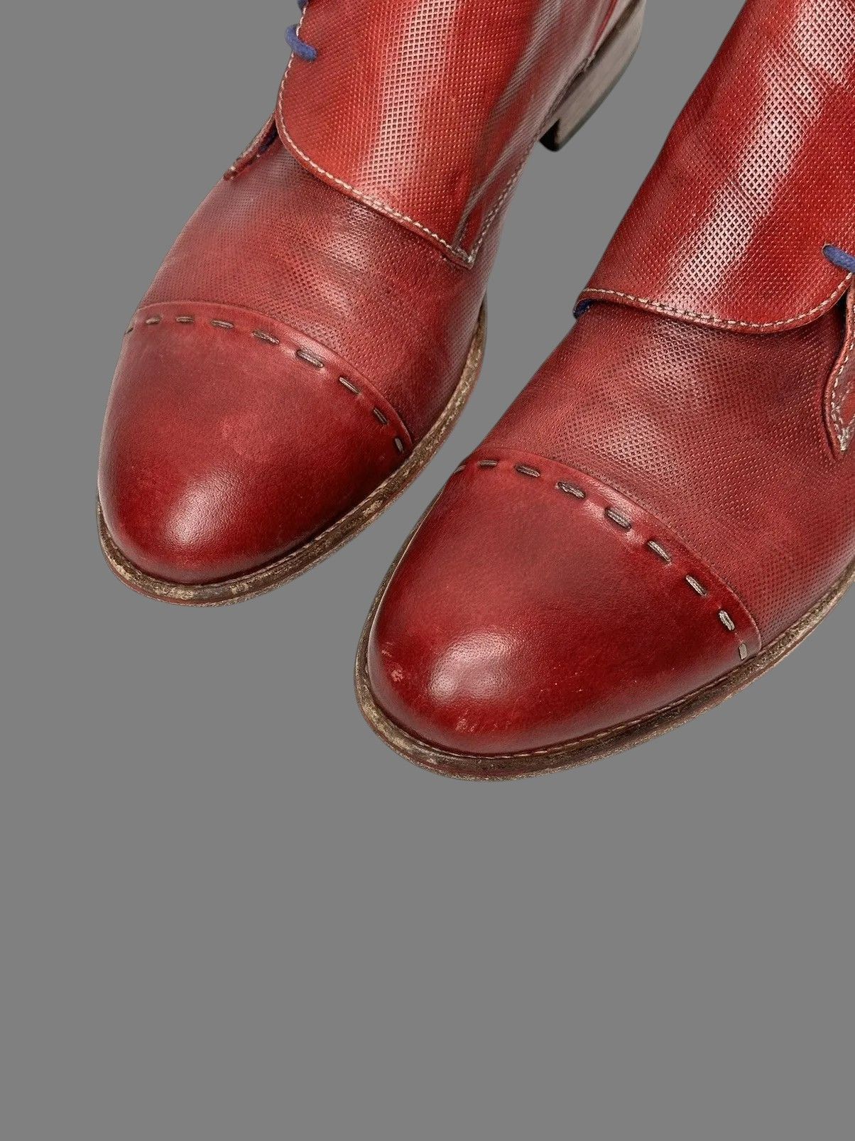 If Six Was Nine Vintage Holy Haferl Leather Red Shoes Alpine Style Rare Size US 9 / EU 42 - 6 Thumbnail