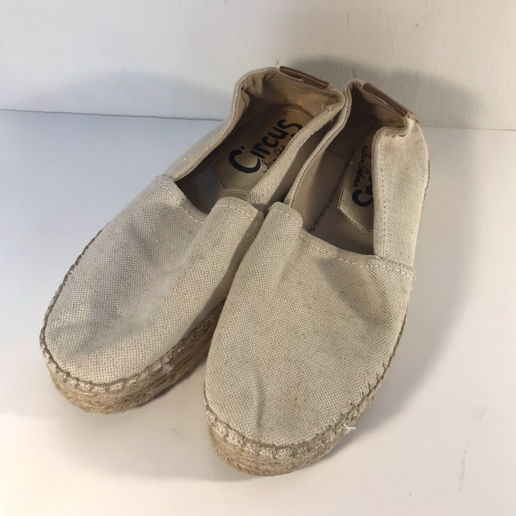 Vintage VINTAGE Circus Sam Edelman Cream Canvas Flat Espadrilles Womens Size 10M Summer Casual Platform Size US 10 / IT 40 - 2 Thumbnail