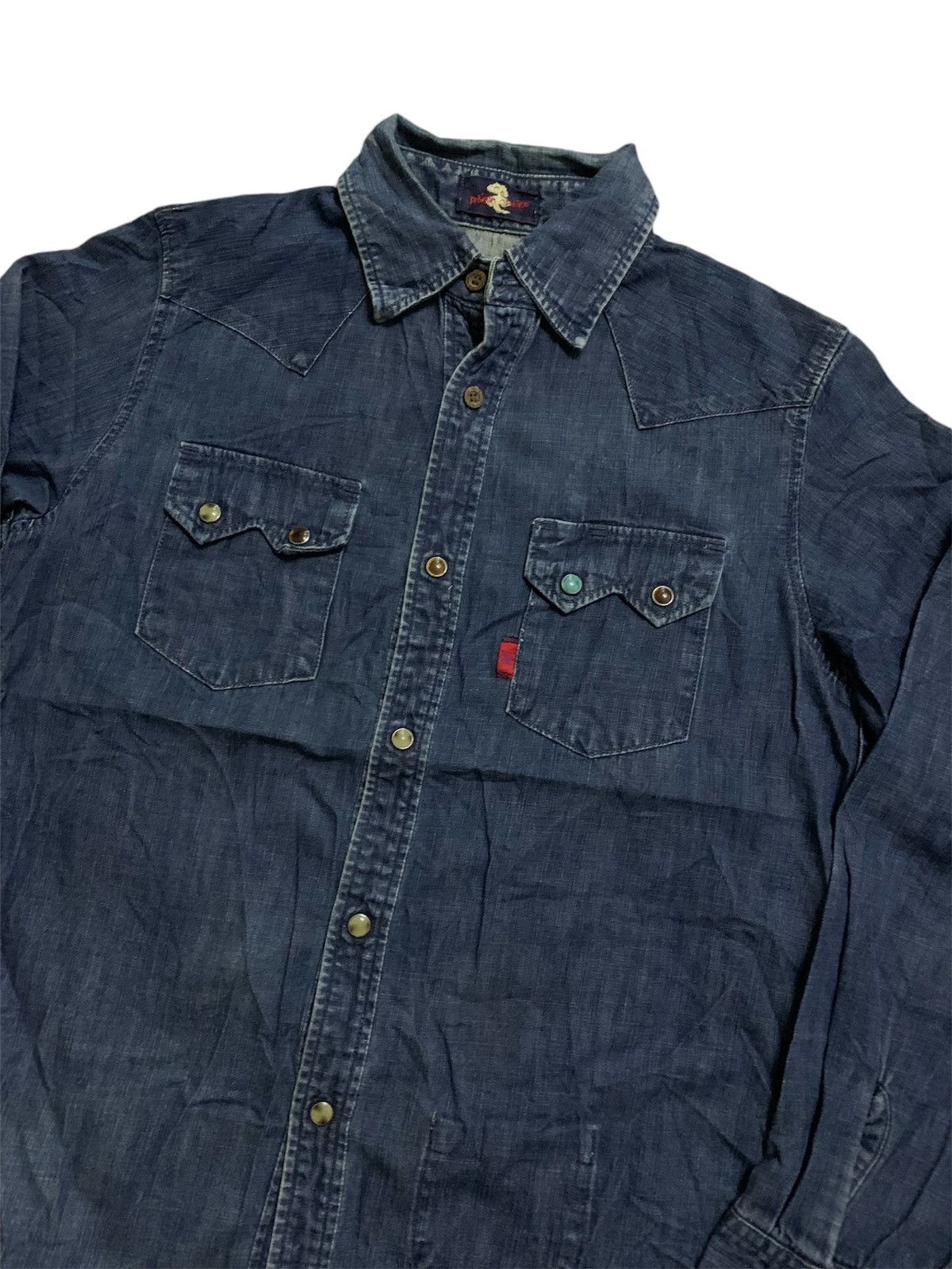 45rpm 💥Vintage Western 45Rpm Indigo Blue Shirt Size S / US 4 / IT 40 - 4 Thumbnail