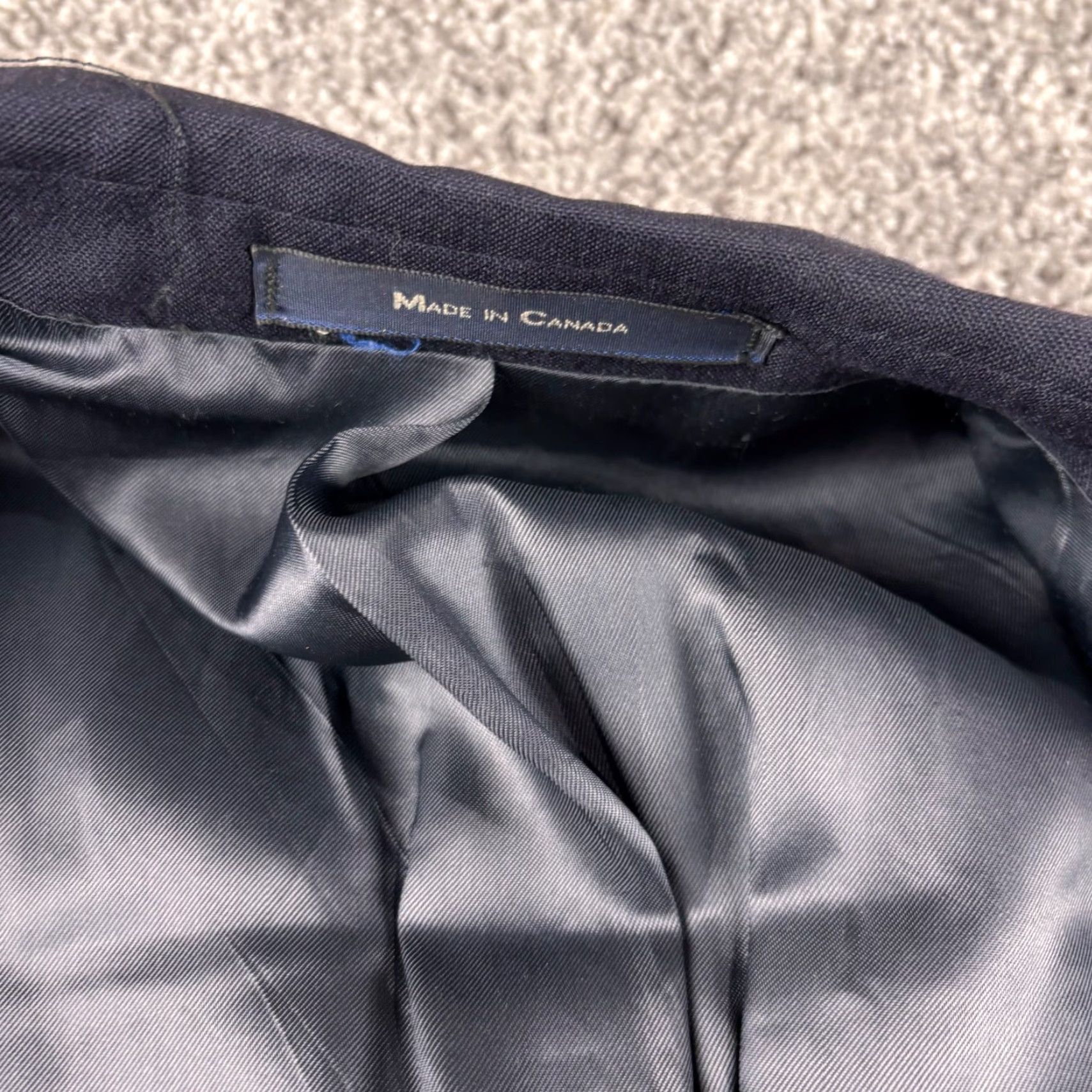 Ralph Lauren VINTAGE Chaps Ralph Lauren Blazer Mens 43R Navy Blue Wool Single-Breasted Two-Button Notch Lapel Jacket Coat Jacket Length Regular Pattern Solid Size 46R - 5 Thumbnail