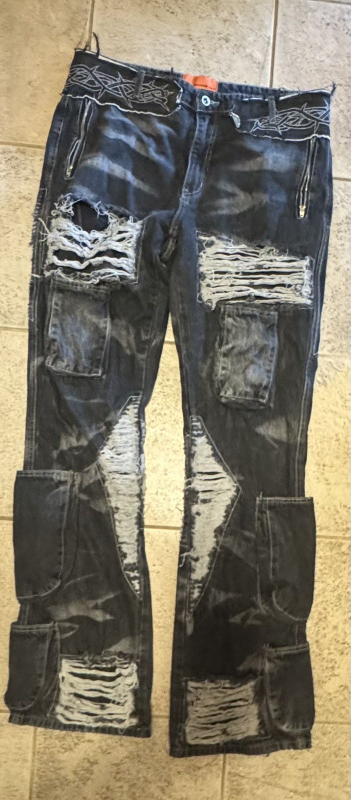 Ev Bravado × Who Decides War Who Decides War by MRDR BRVDO Black Thorned Pocket Jeans Size US 38 / EU 54 - 13 Thumbnail