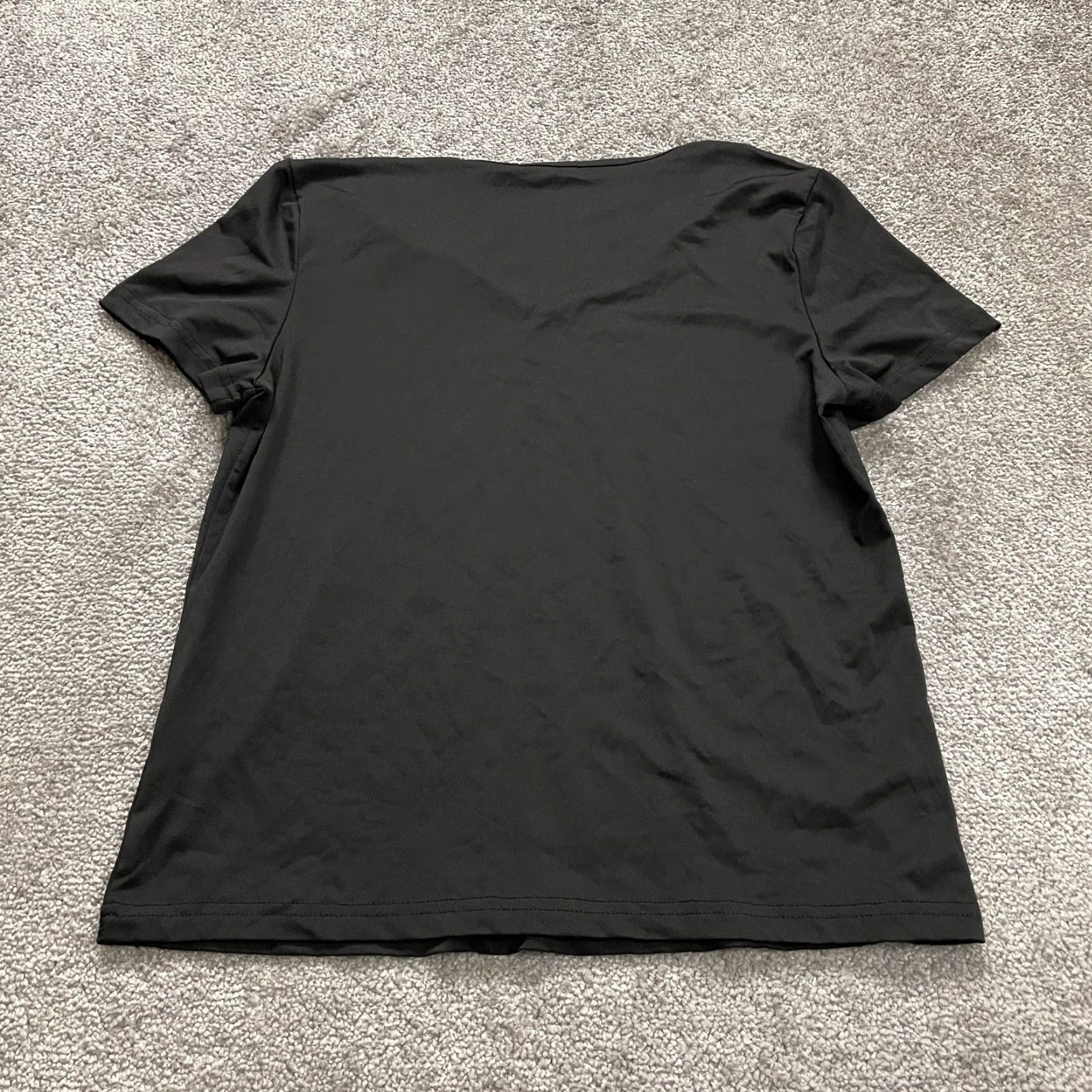Vintage Unbranded T-Shirt Womens Medium Black V-Neck Short Sleeve Athletic Gym Size M / US 6-8 / IT 42-44 - 2 Thumbnail