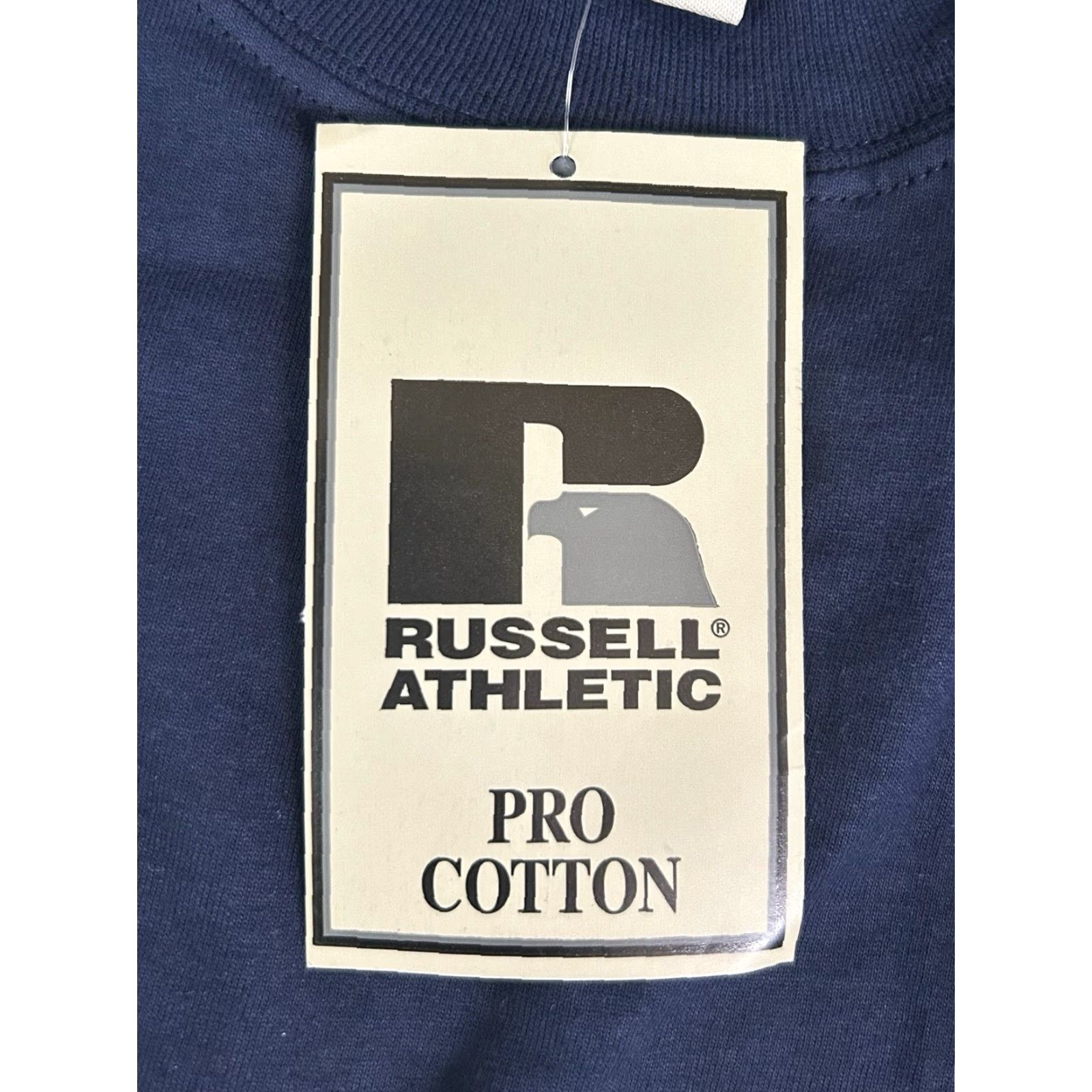 Russell Athletic VINTAGE Russell Athletic Shirt Mens M Navy Blue Mock Neck Pro Cotton 90s NOS NWT Long Sleeve 28" 22" 25" sleeves Size US M / EU 48-50 / 2 - 2 Thumbnail
